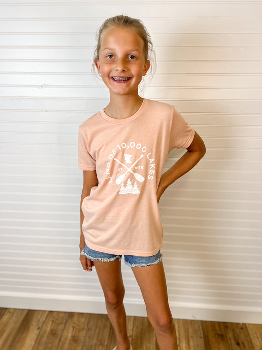 MN Lakes Youth Tee - Peach
