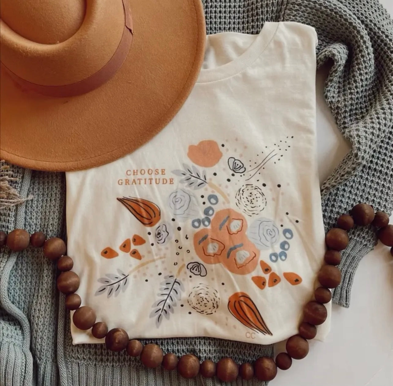 Choose Gratitude Graphic Tee - Ivory
