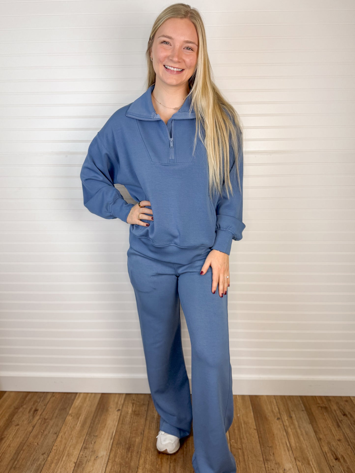 PLUS Scuba Wide Leg Pant - Blue