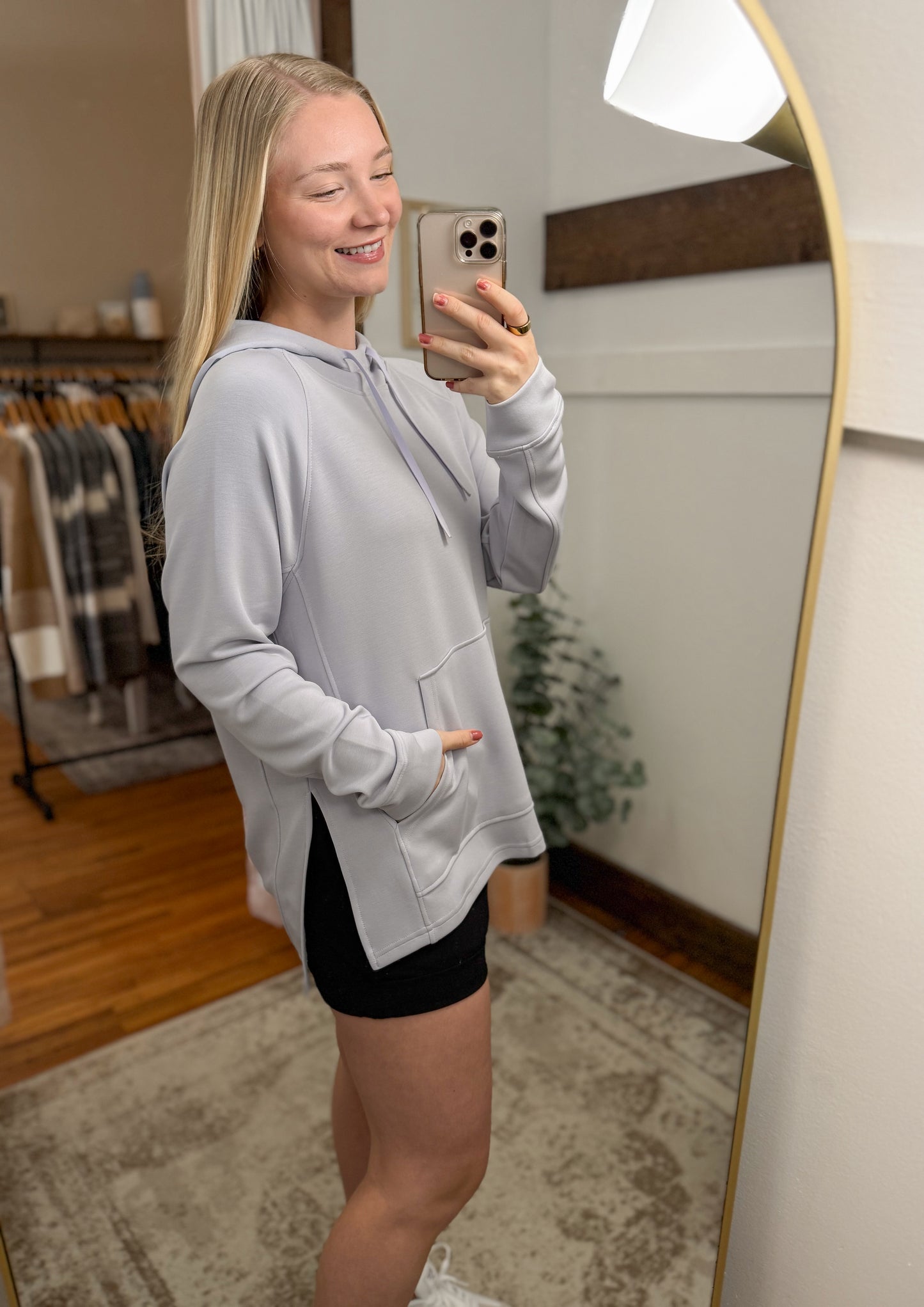 Longline Scuba Hooded Pullover - Light Blue