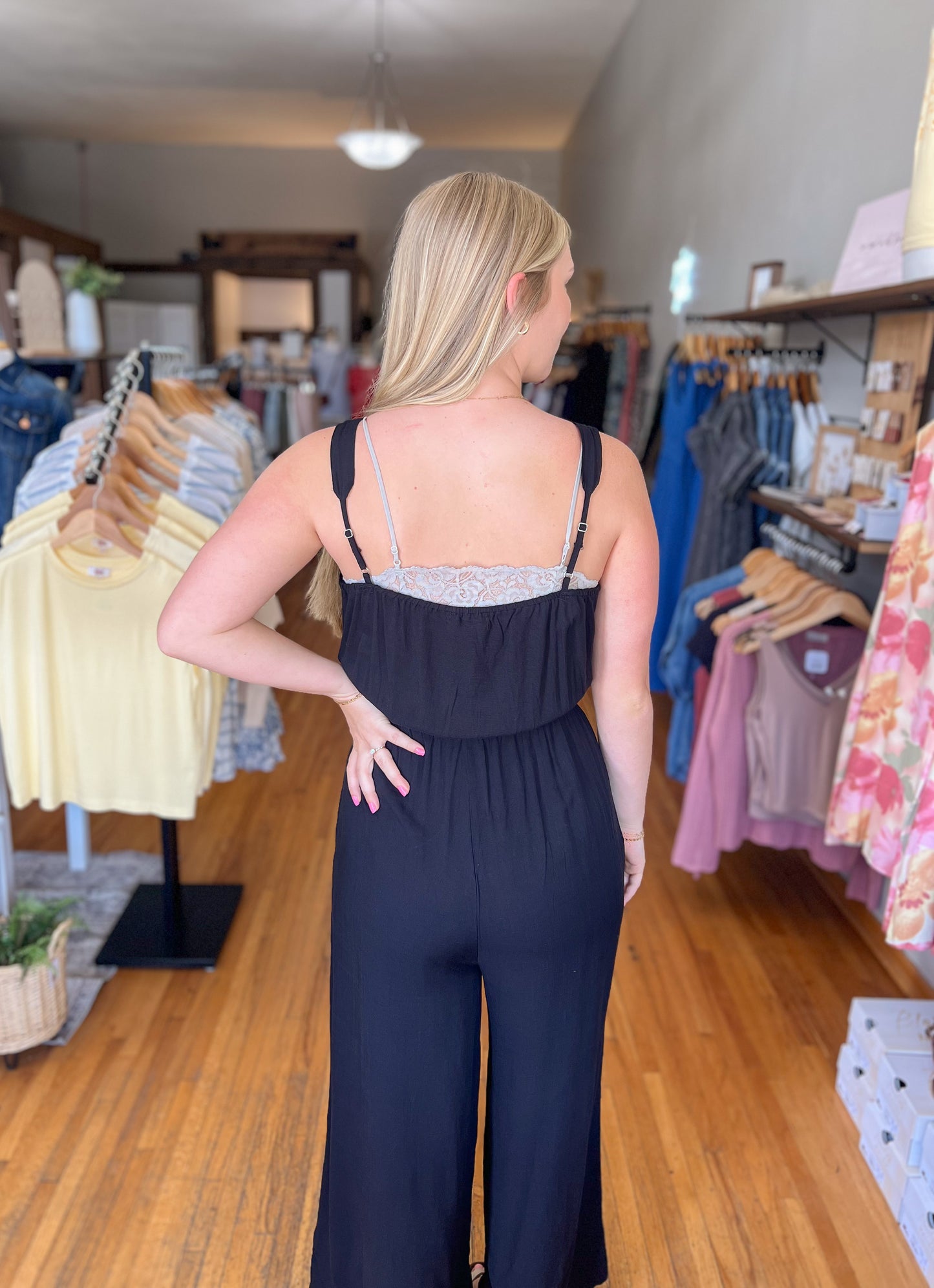 Flowy Leg Jumpsuit - Black