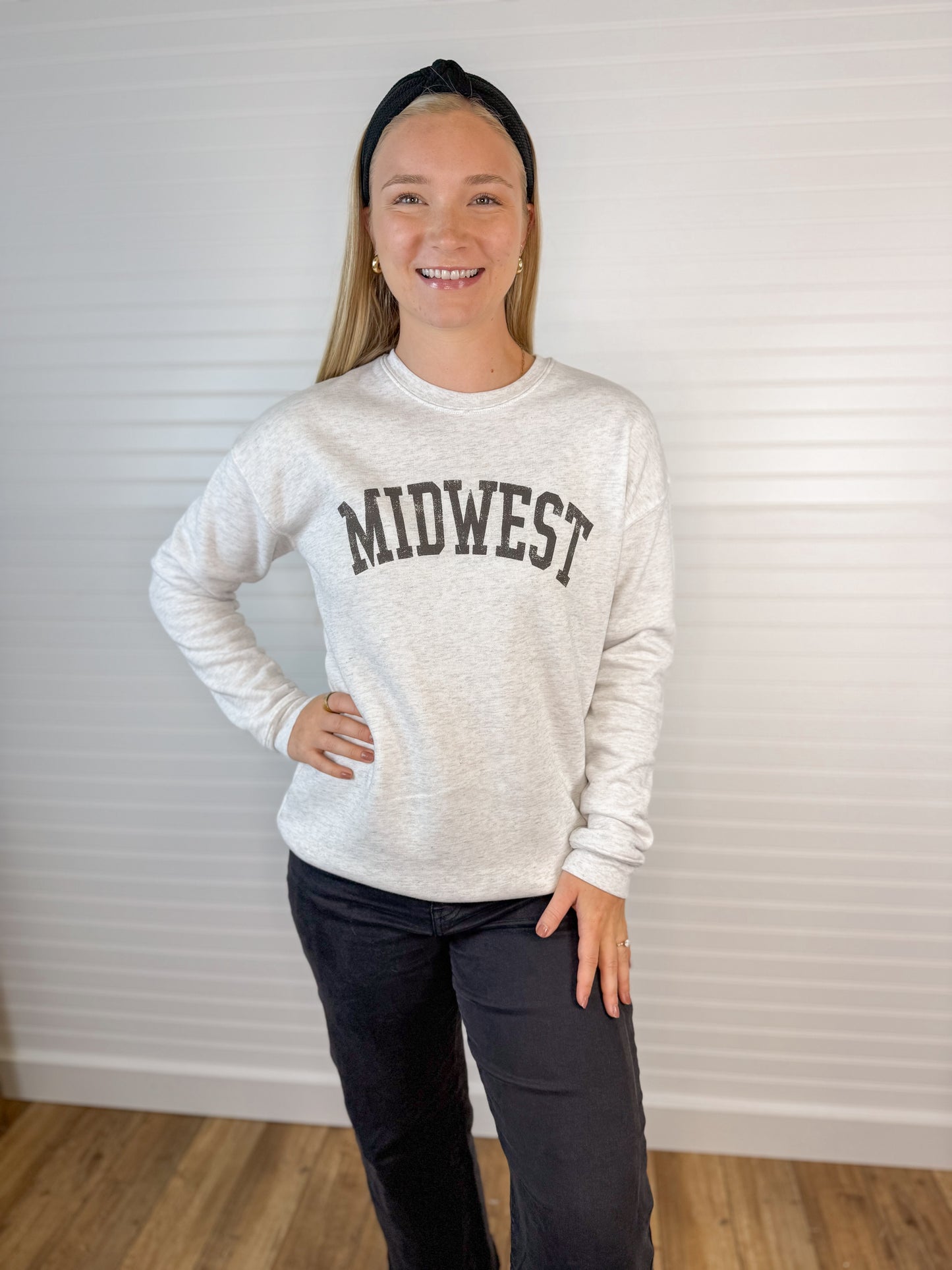 Midwest Graphic Crewneck - White Heather