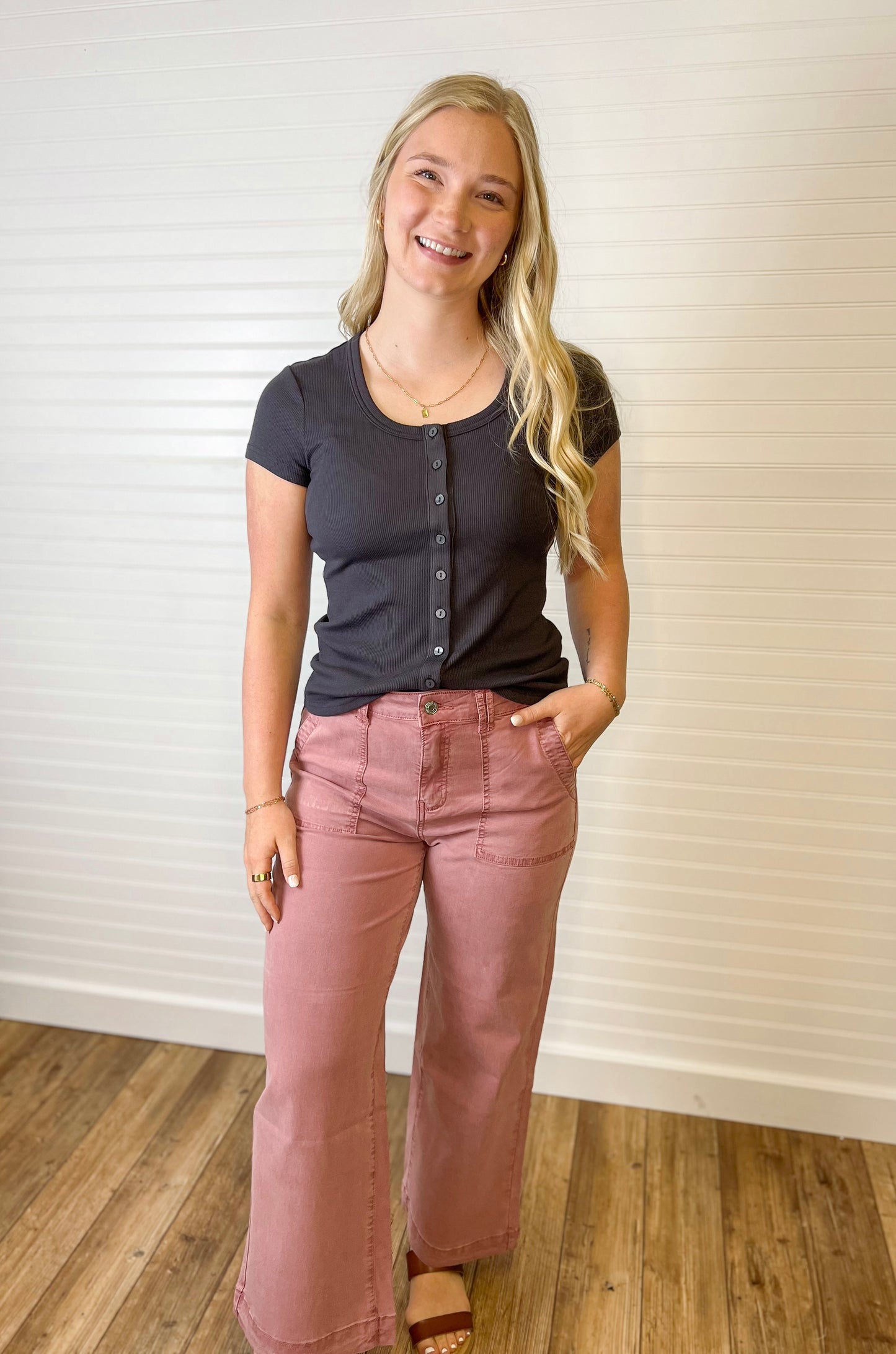 Loretta Cropped Pants - Rose