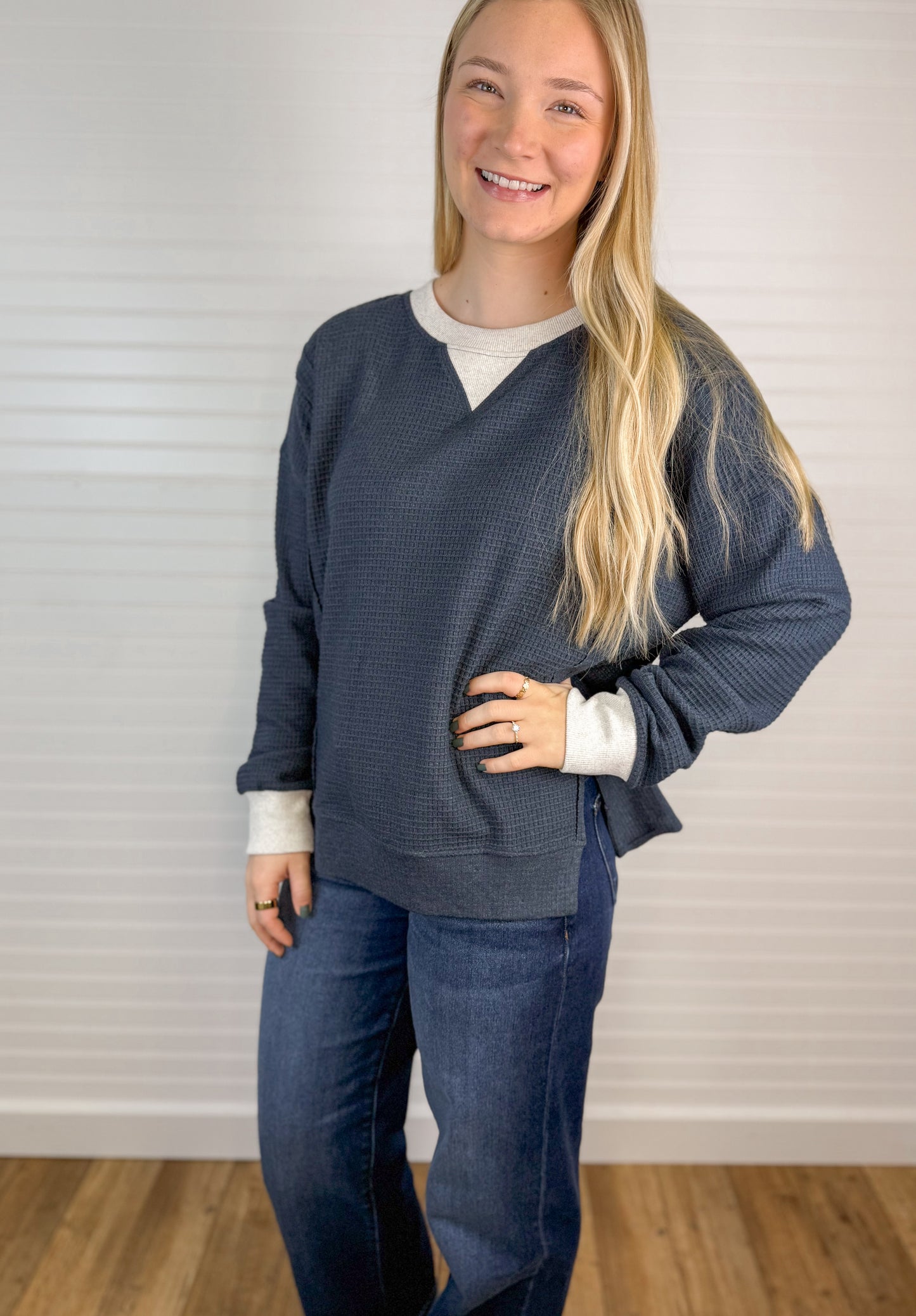 Thermal Crewneck Pullover - Navy