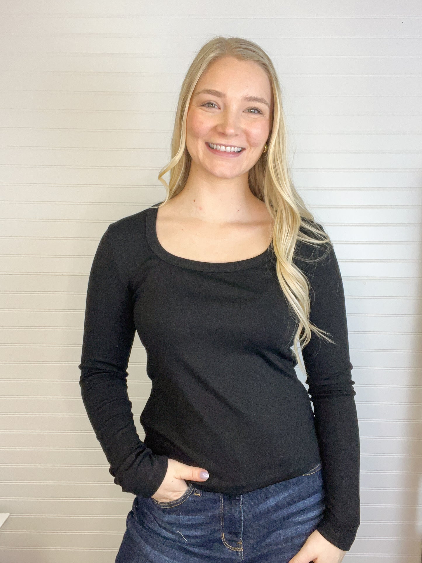 Basic Scoop Long Sleeve (2 colors)