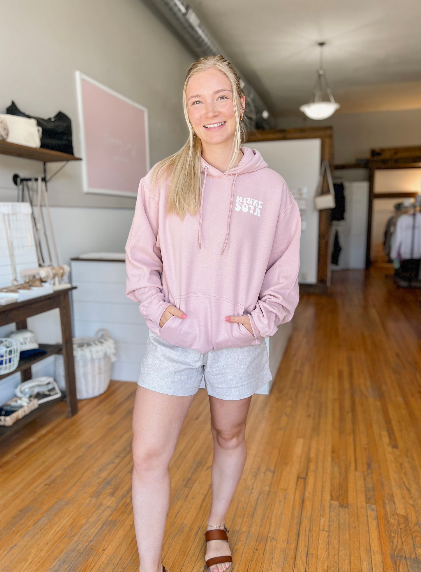 Campfire MN Hoodie - Dusty Rose