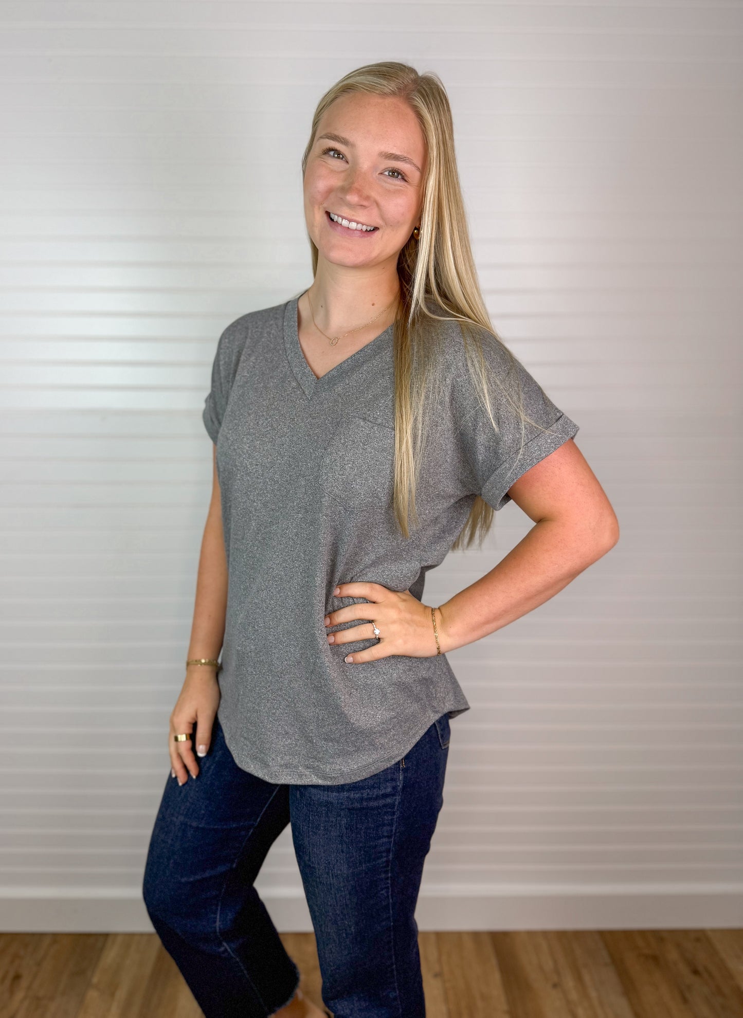 Butter Soft Pocket V-Neck Top (5 colors)