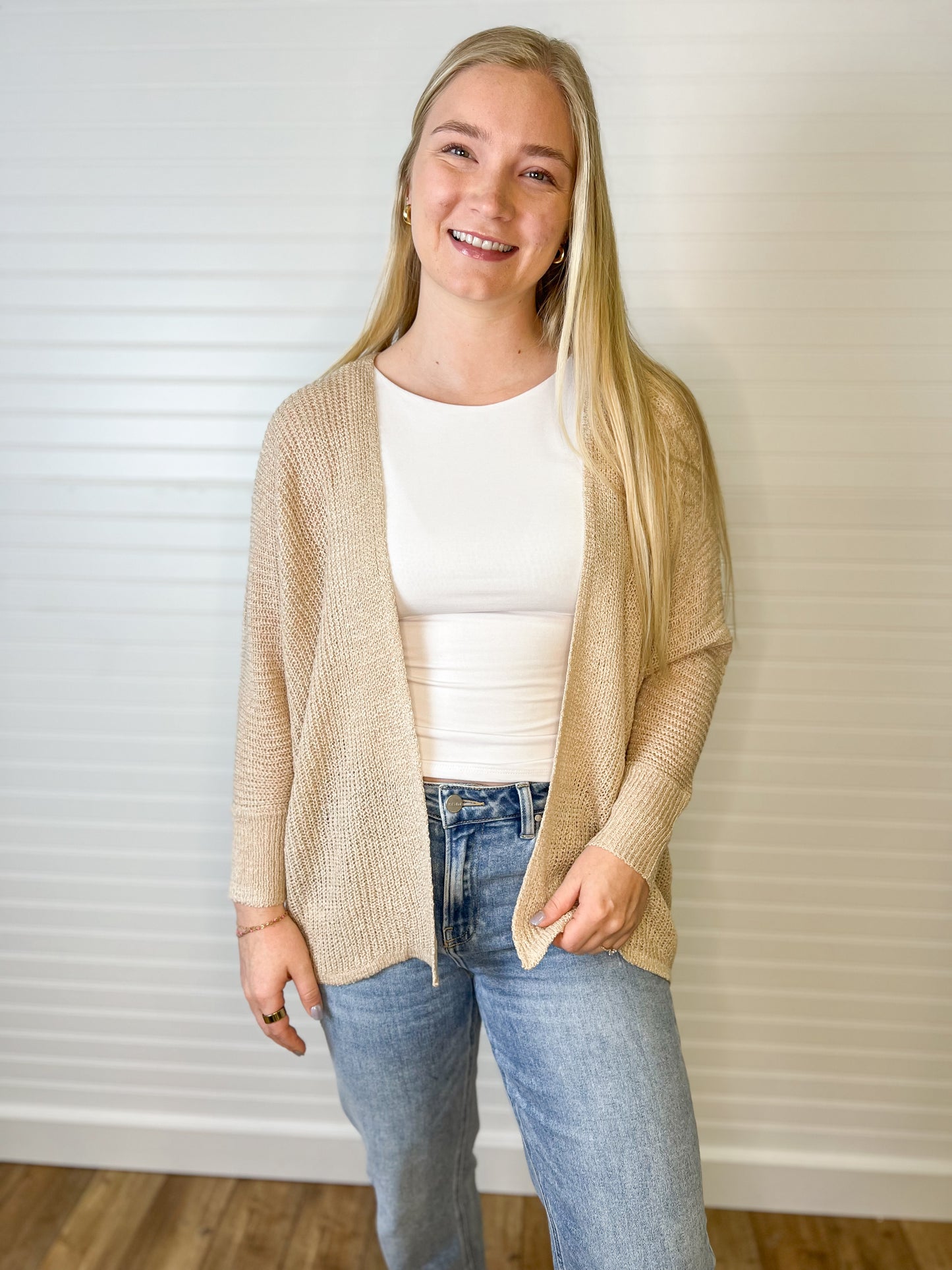 Dolman Sleeve Cardigan - Champagne