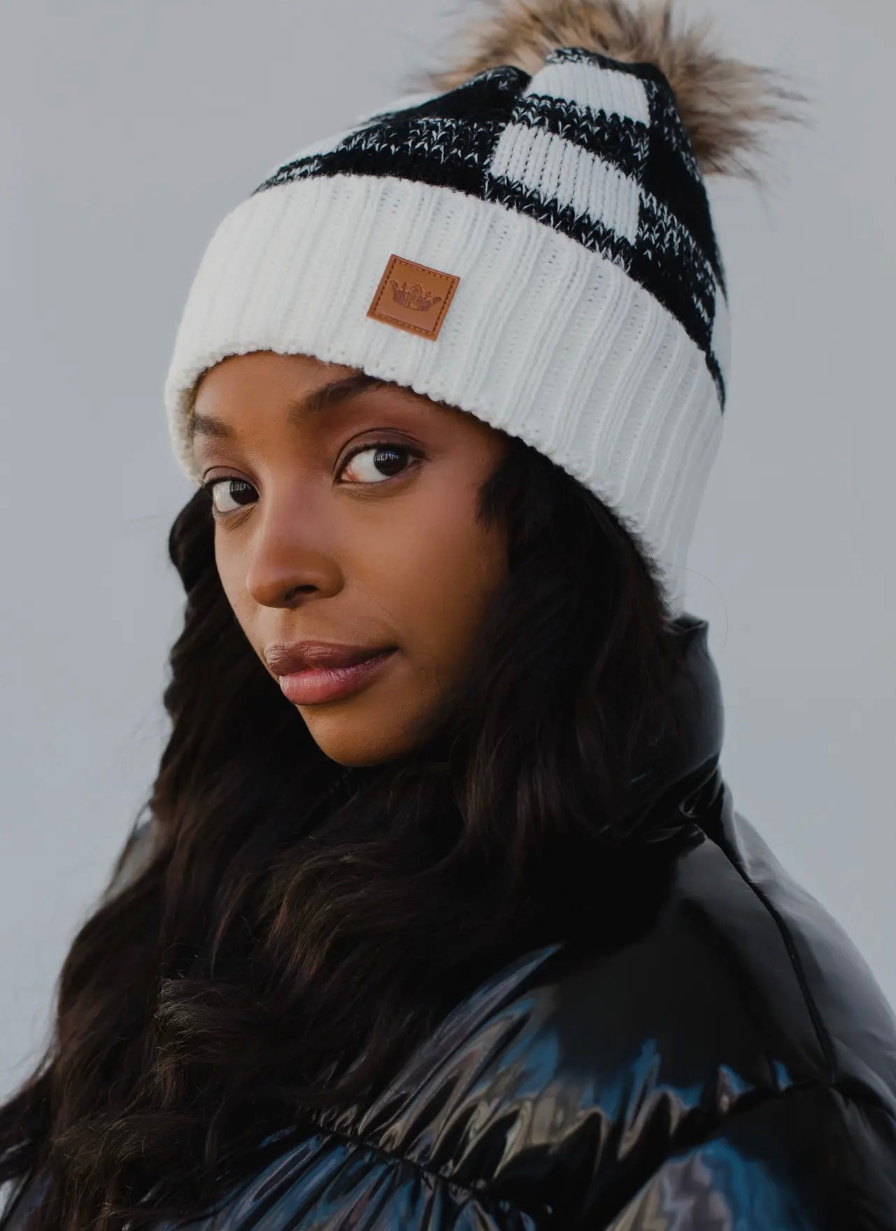 Buffalo Plaid Knit Hat (2 colors)