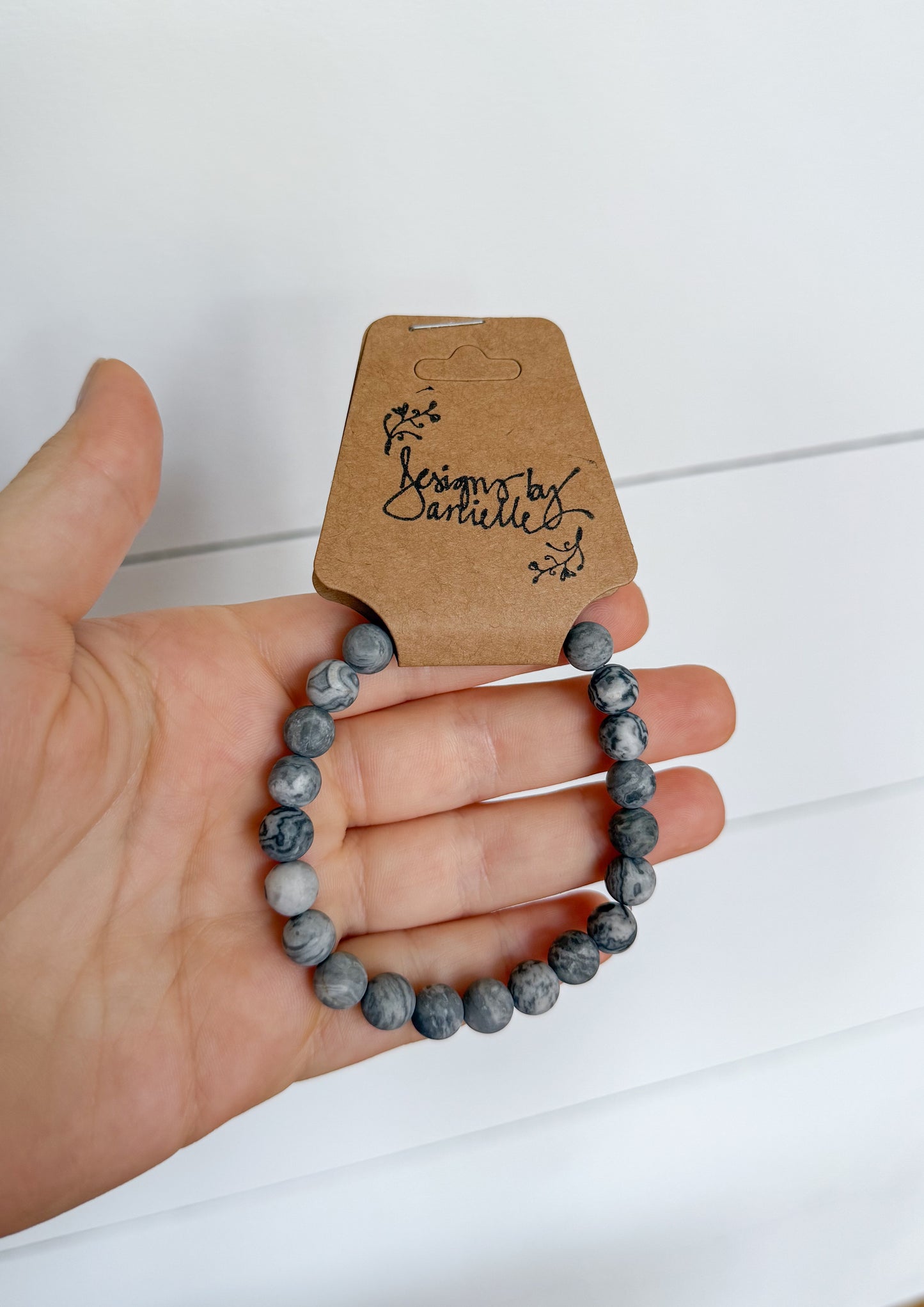 Single Beaded Bracelet - Smokey Grey