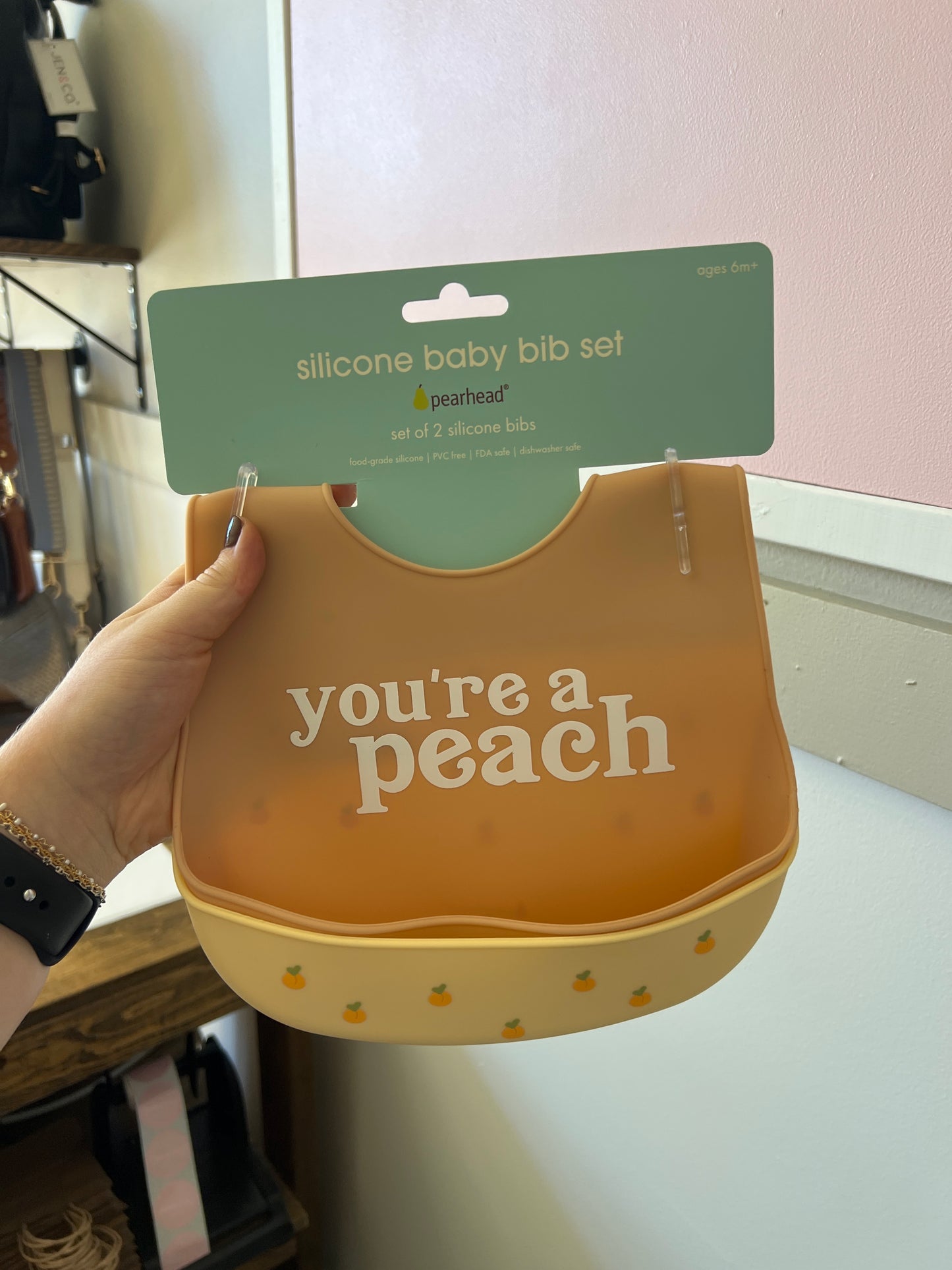 Silicone Bib Set - Peach