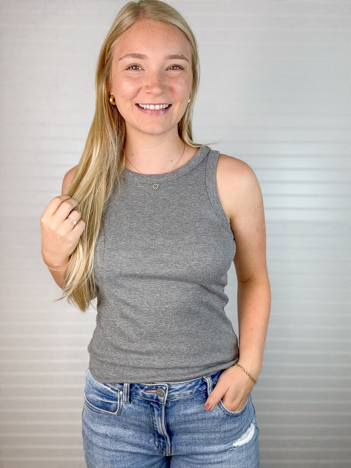 Crewneck Ribbed Knit Tank (5 colors)