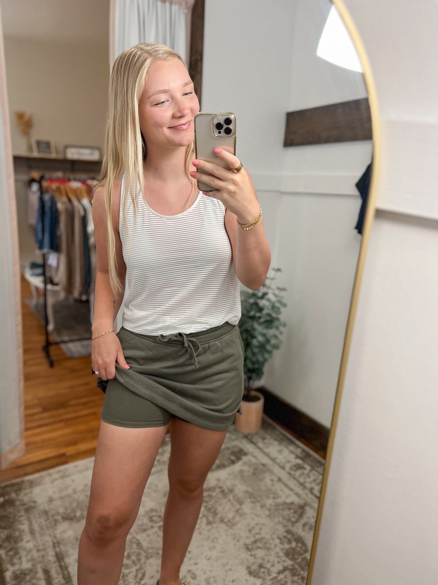 French Terry Skort - Smoky Olive