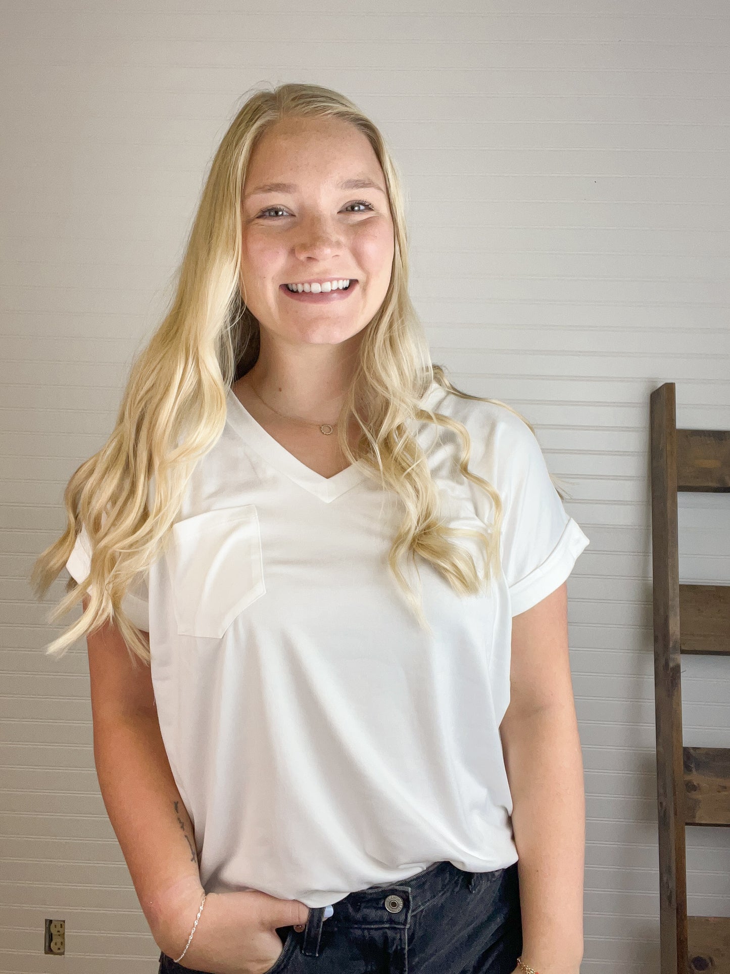 Butter Soft Pocket V-Neck Top (5 colors)