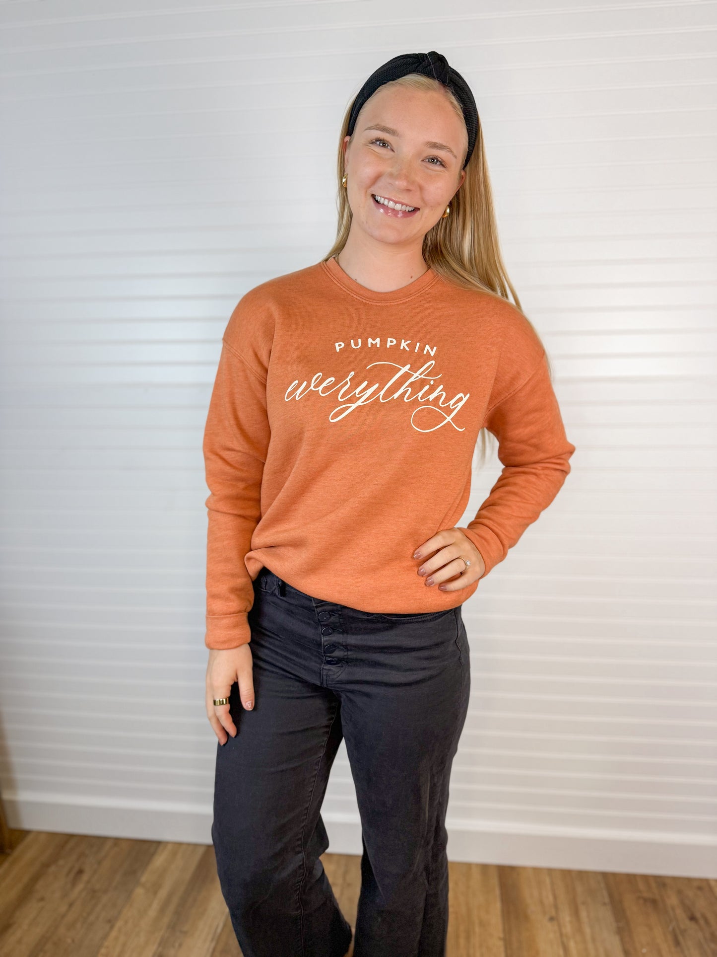 Pumpkin Everything Graphic Sweatshirt - Rust