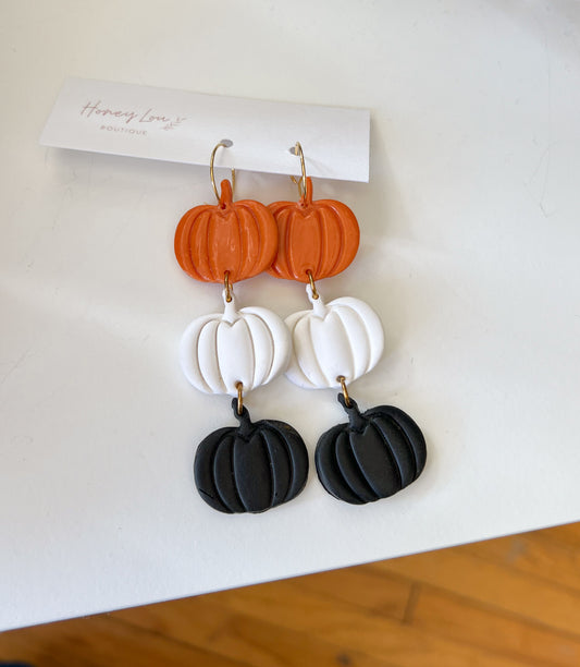 Pumpkin Stack Clay Earrings