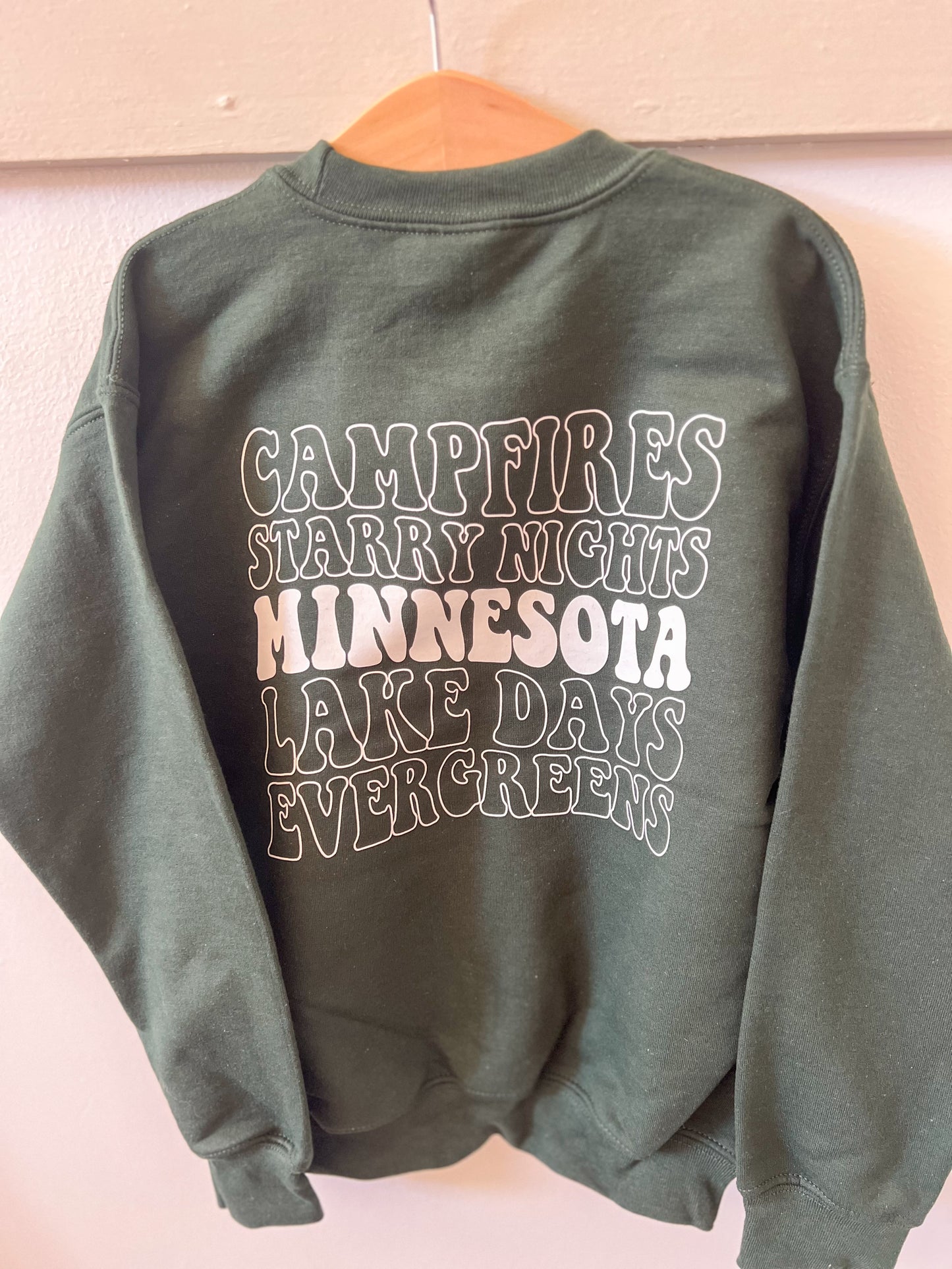 Youth MN Campfire Crewneck - Forest