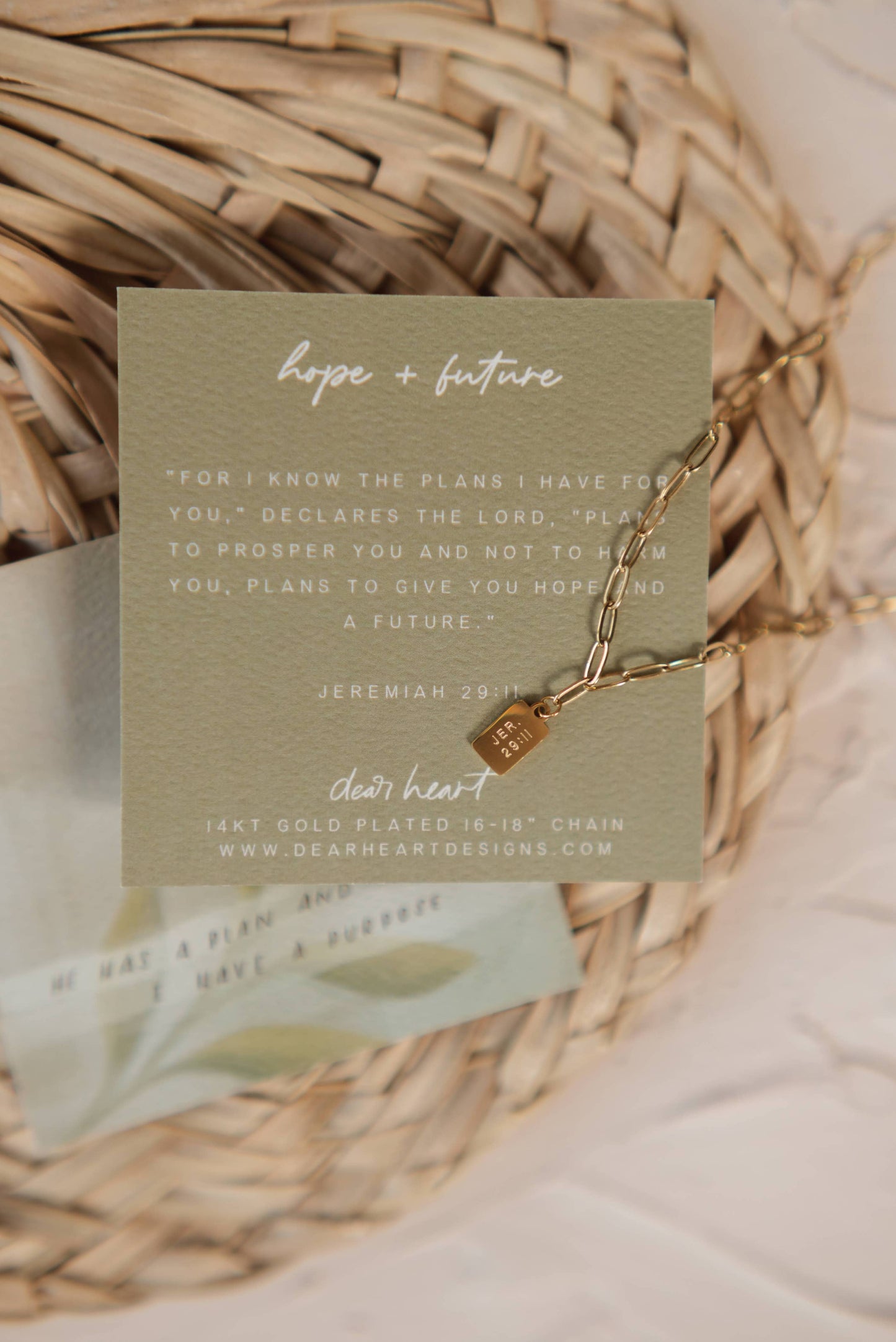 Hope + Future Mini Tag Necklace - 14k Water Resistant