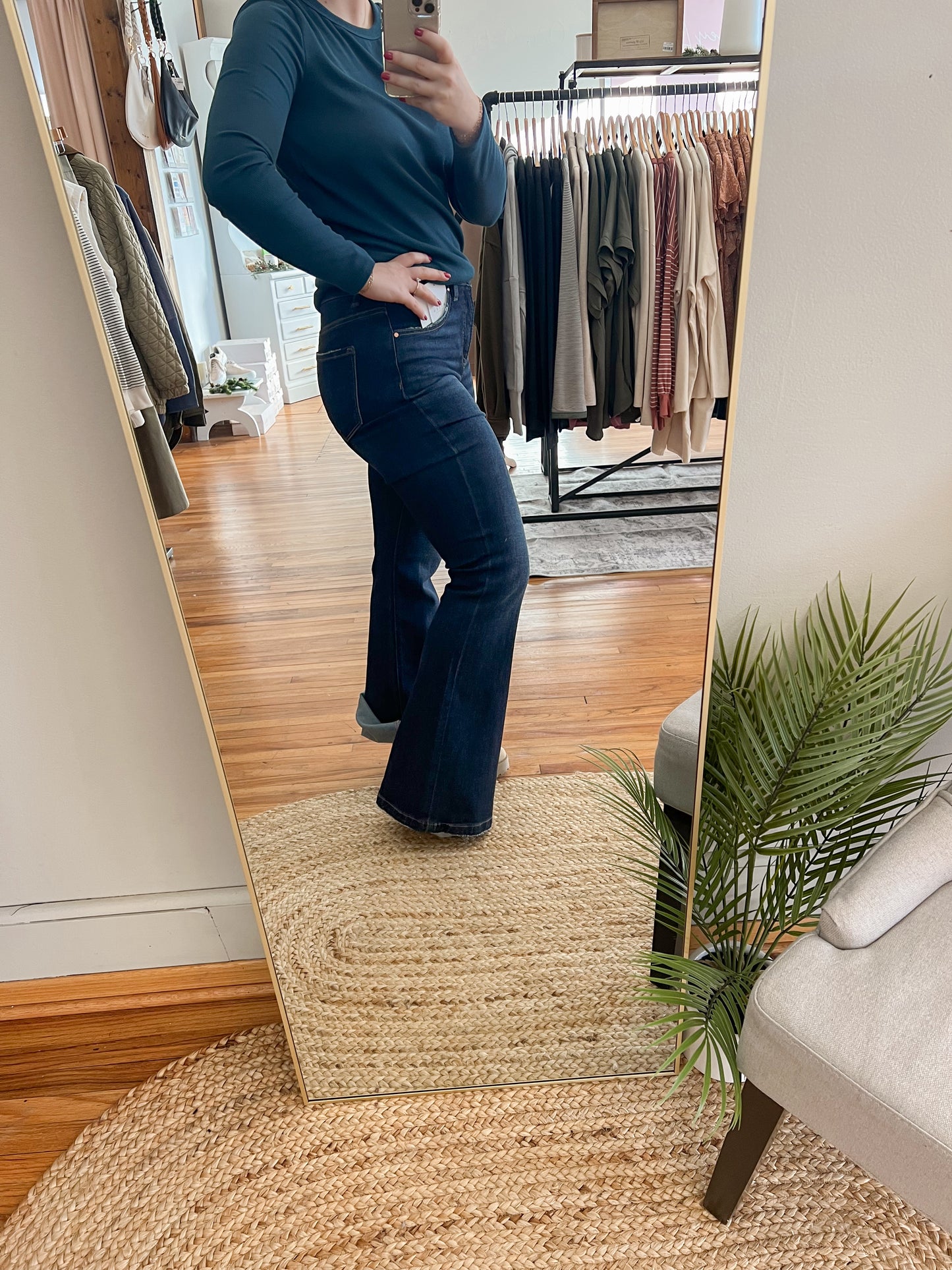 Tummy Control High Rise Flare Denim