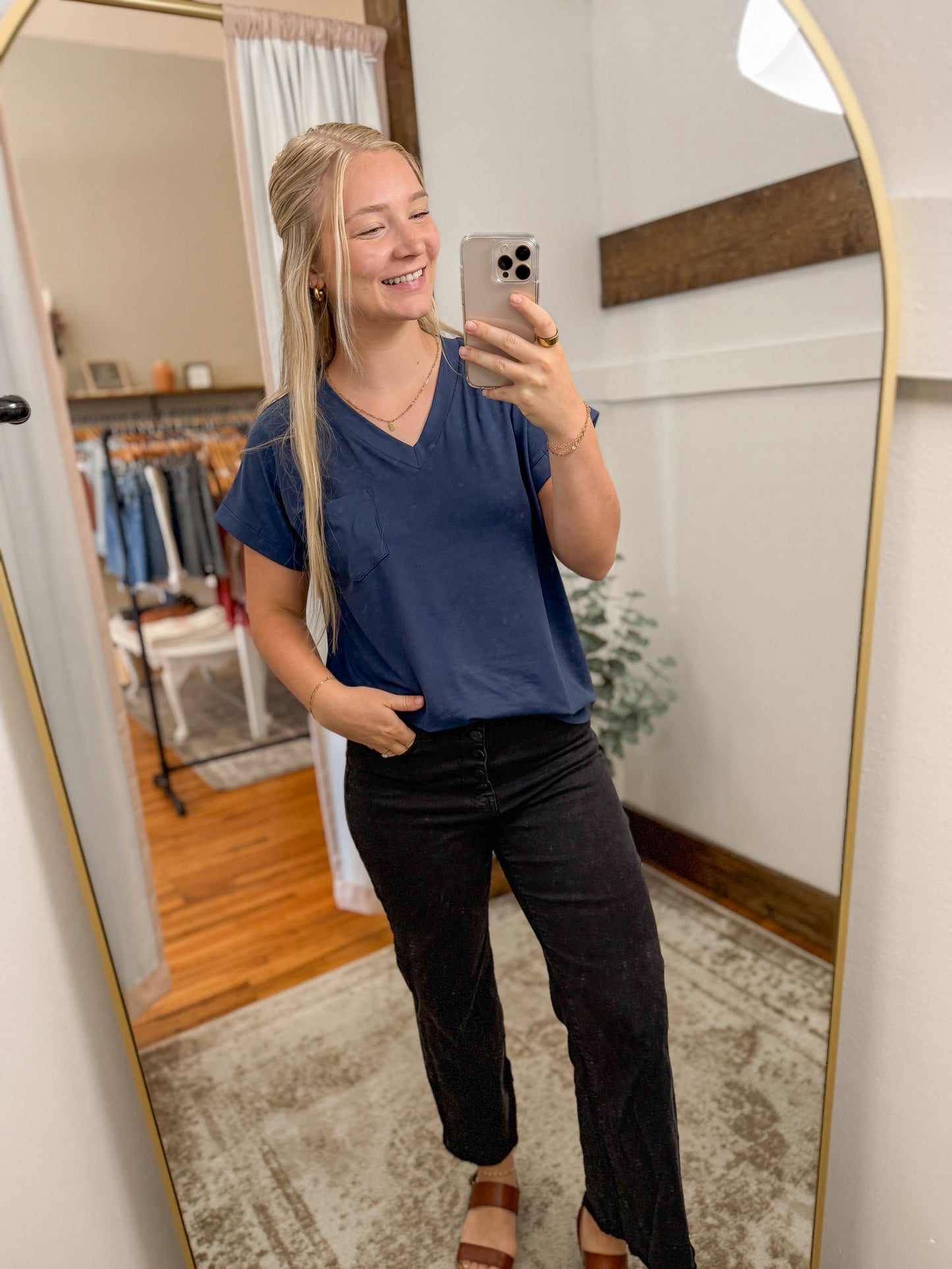 Butter Soft Pocket V-Neck Top (5 colors)