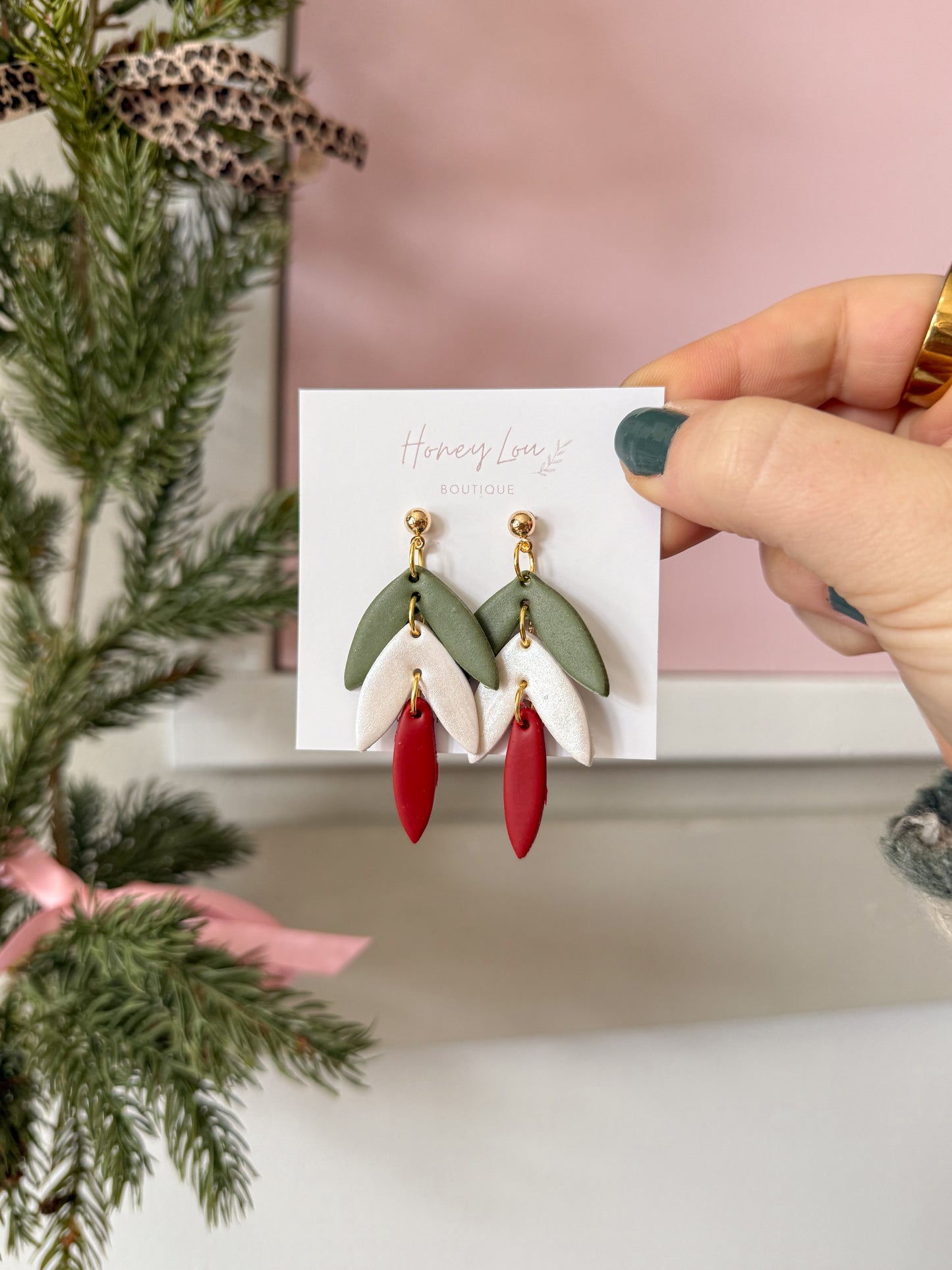 Tiered Holiday Clay Earrings