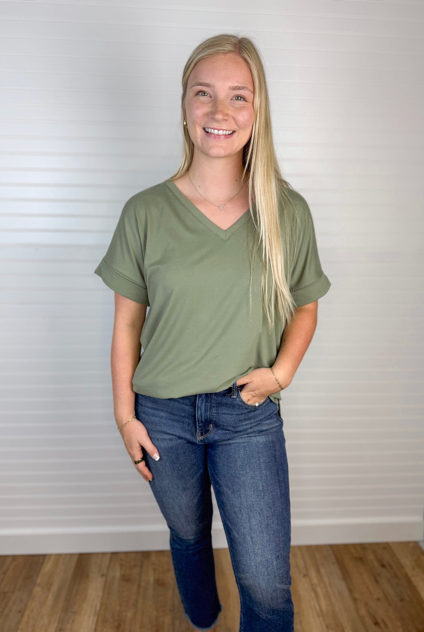 Brushed Side Slit Tee (2 colors)
