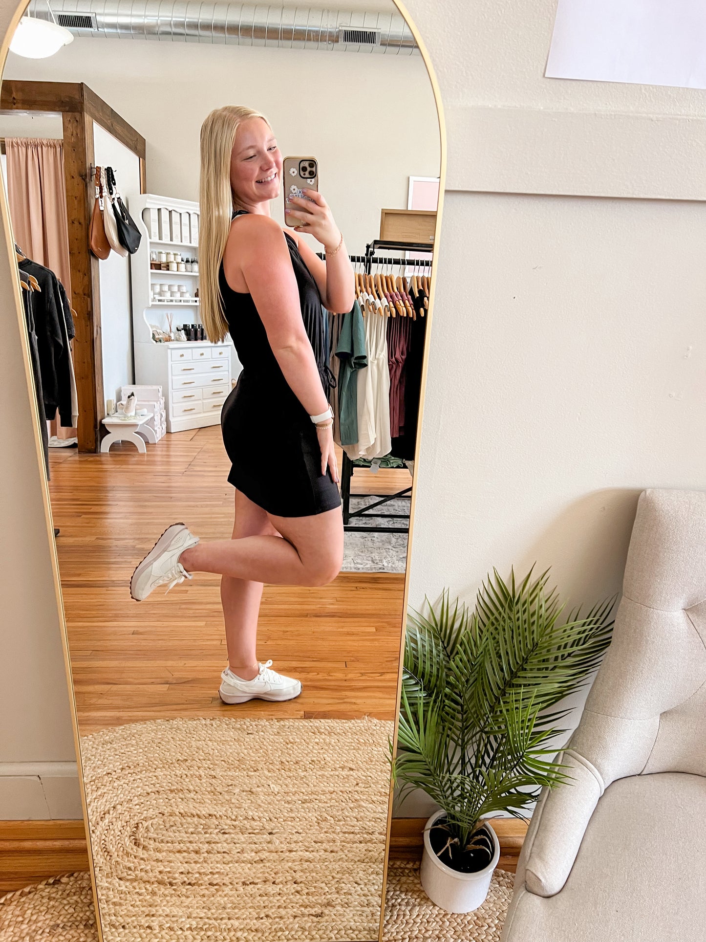 Butter Soft Sleeveless Romper Dress - Black