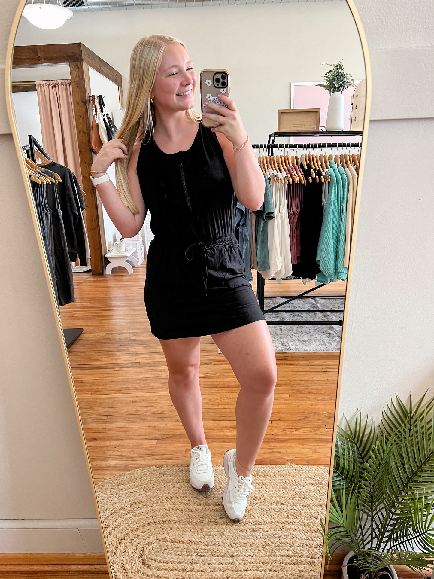 Butter Soft Sleeveless Romper Dress - Black