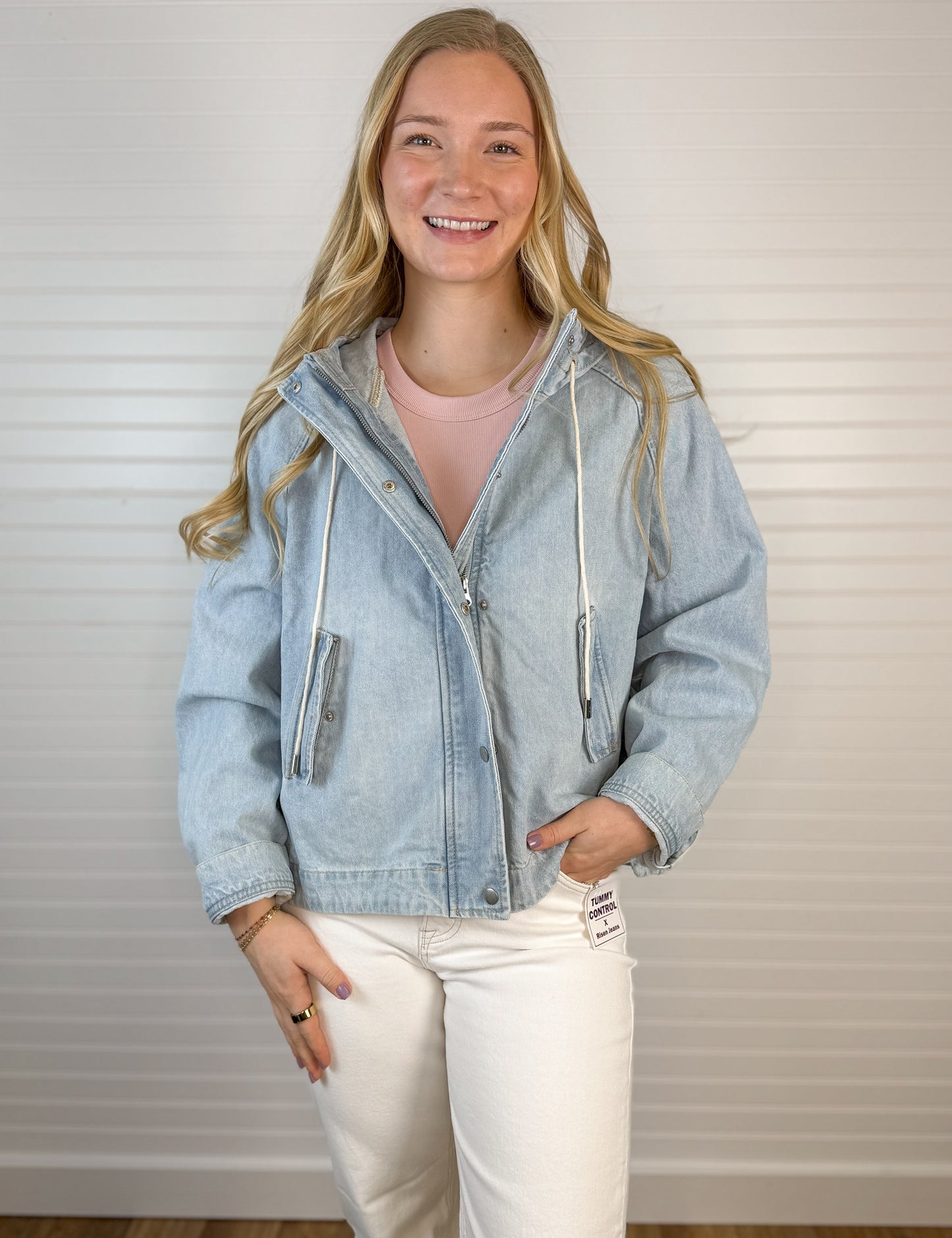 Relaxed Denim Hooded Jacket