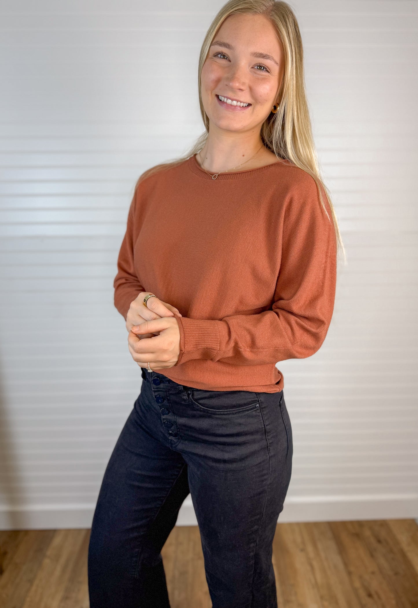 Wide Neck Soft Dolman Sweater (2 colors)