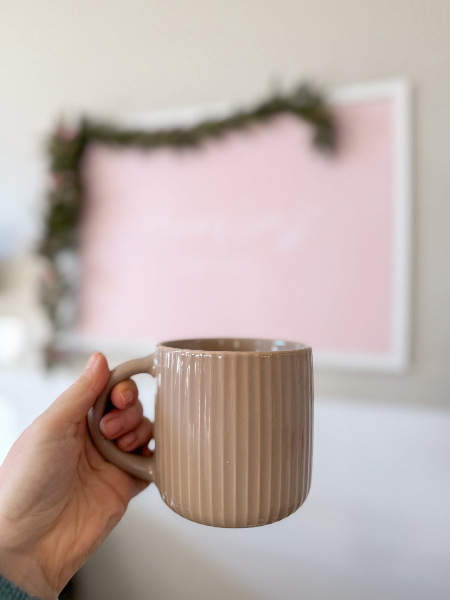Ribbed Stoneware Mug - Taupe