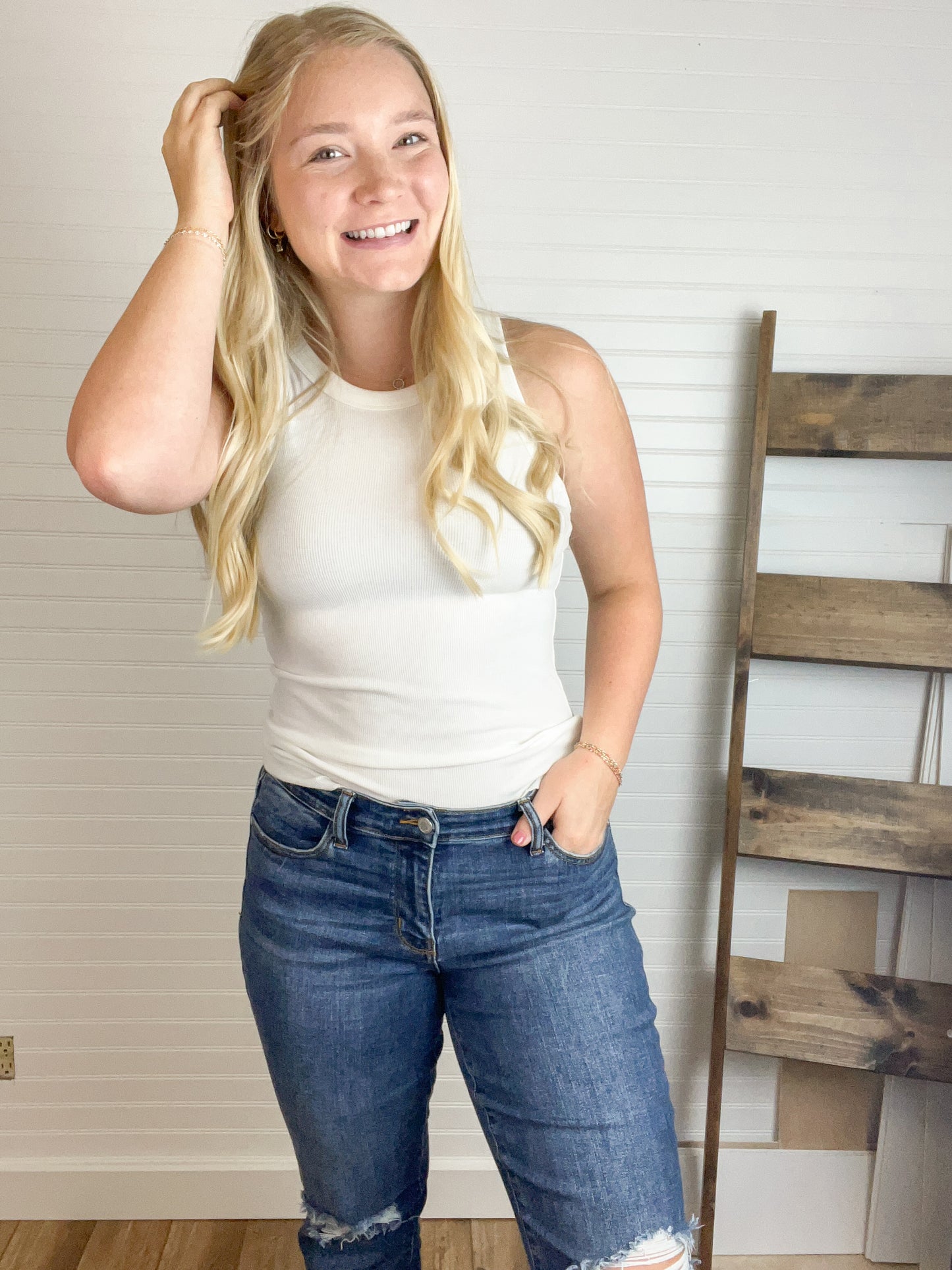 Crewneck Ribbed Knit Tank (5 colors)