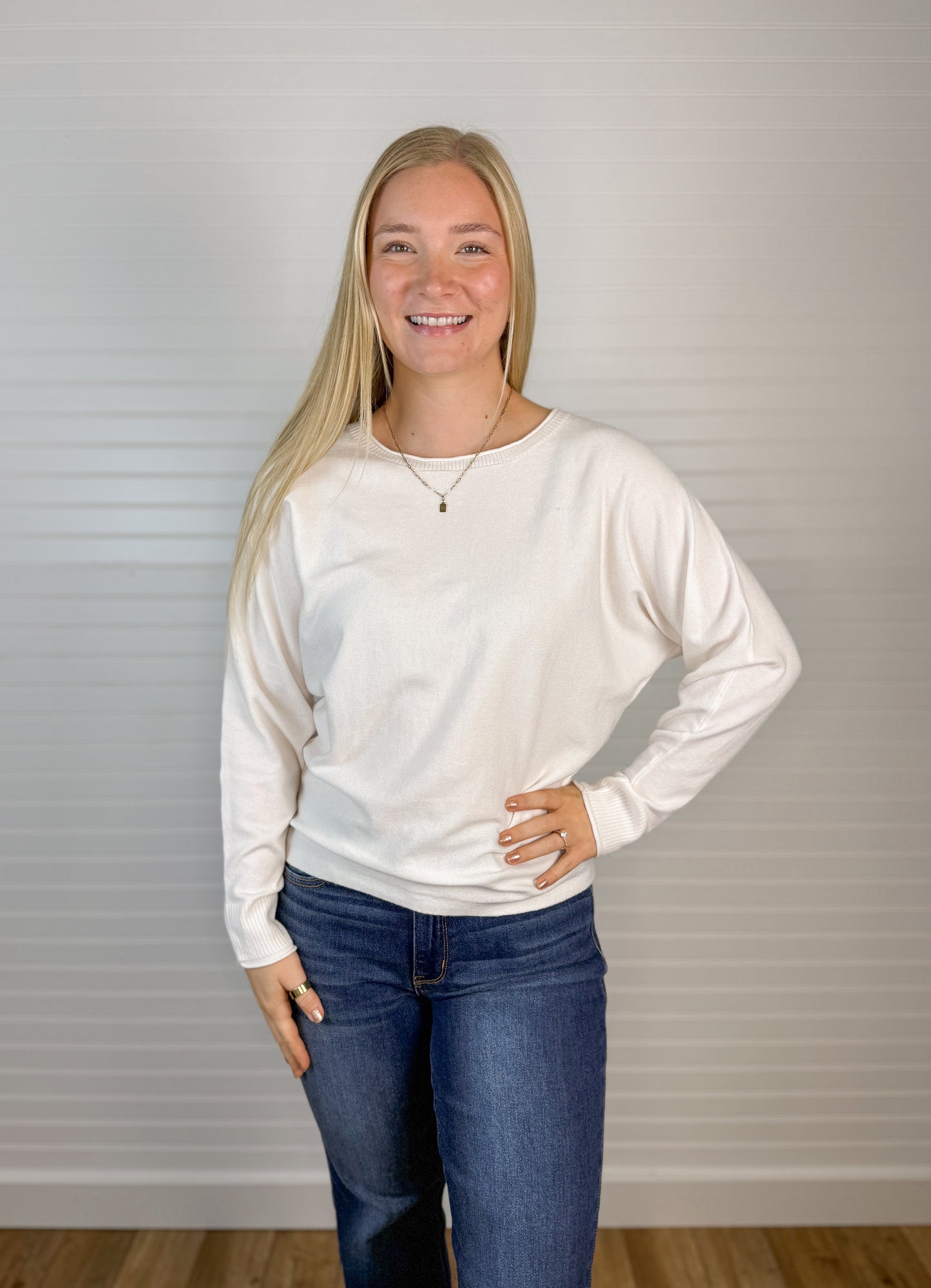 Wide Neck Soft Dolman Sweater (2 colors)