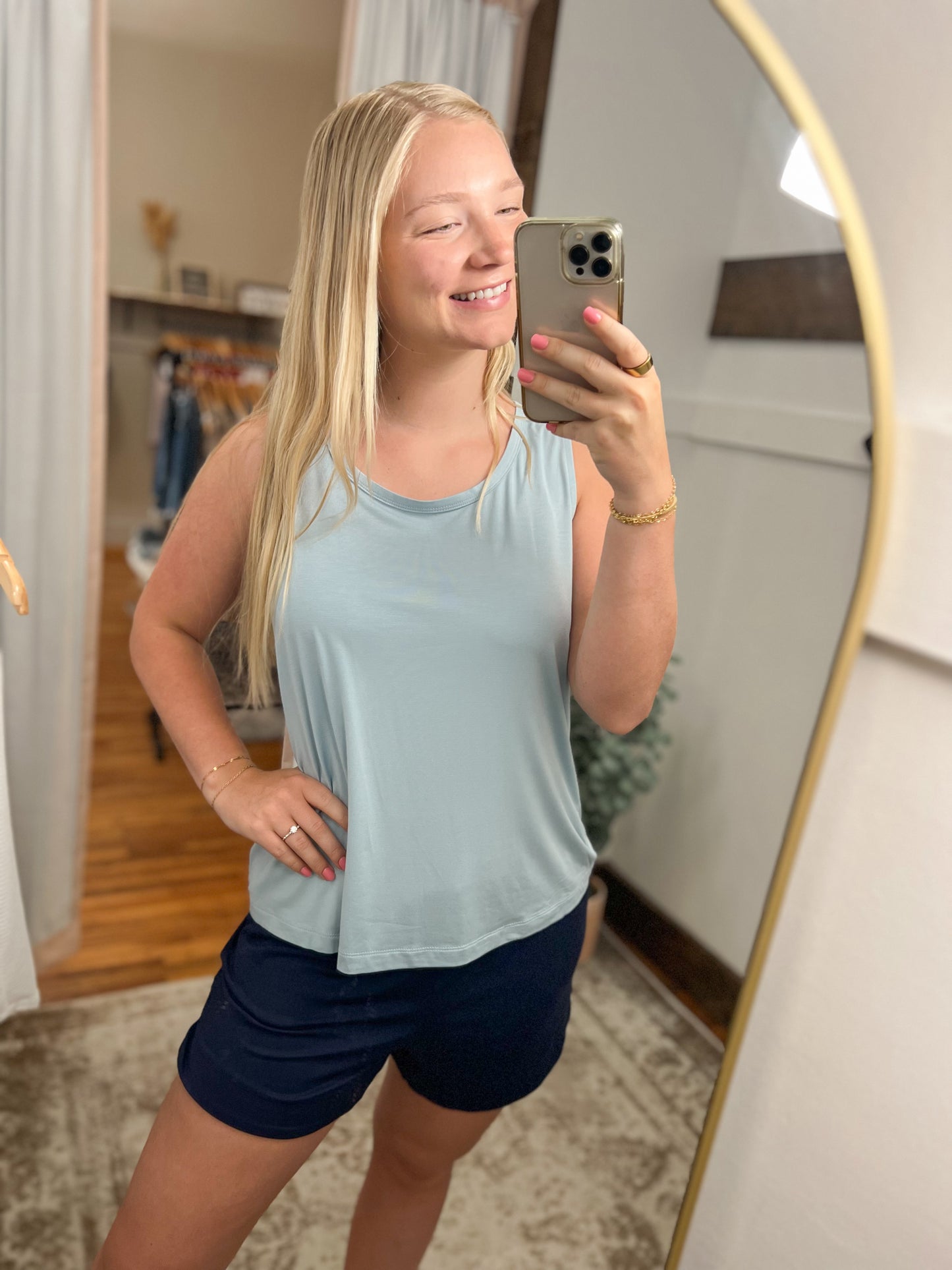 Smooth Round Neck Tank - Light Blue