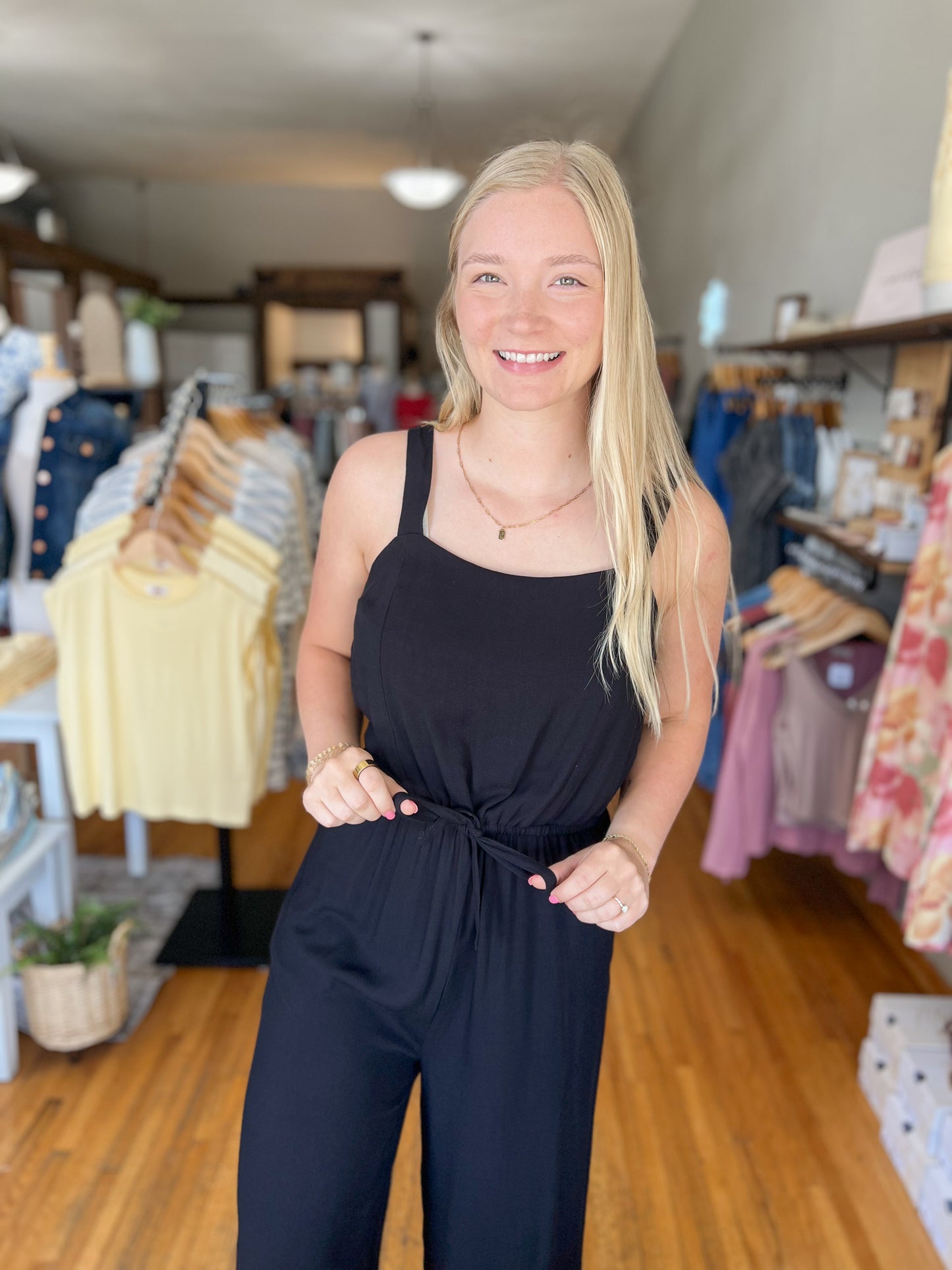 Flowy Leg Jumpsuit - Black