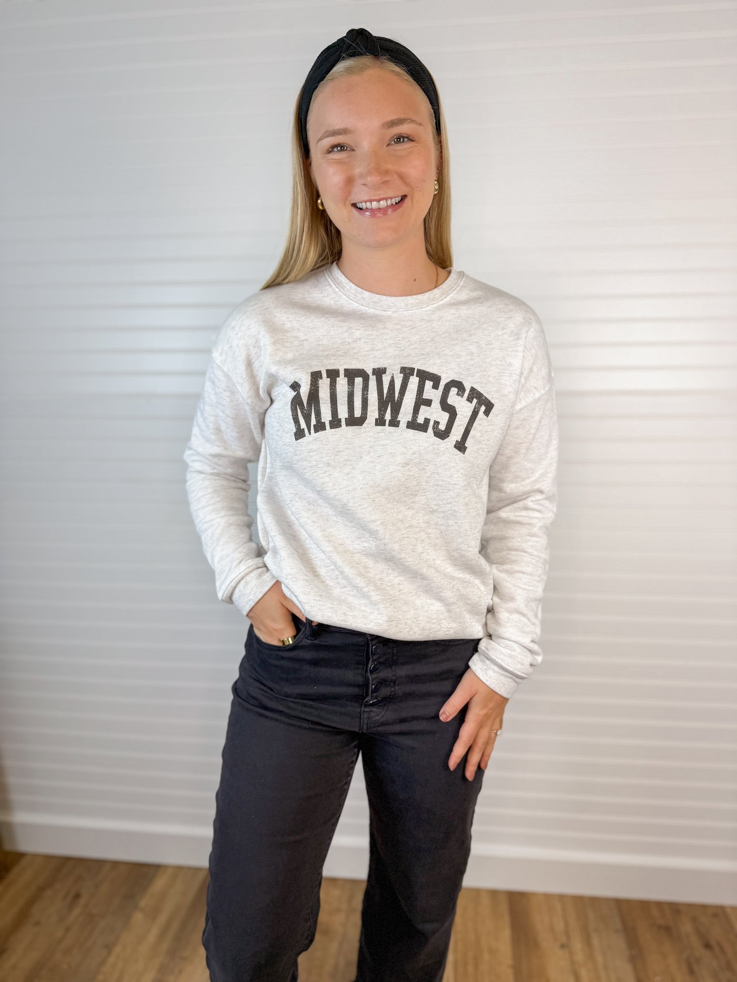 Midwest Graphic Crewneck - White Heather