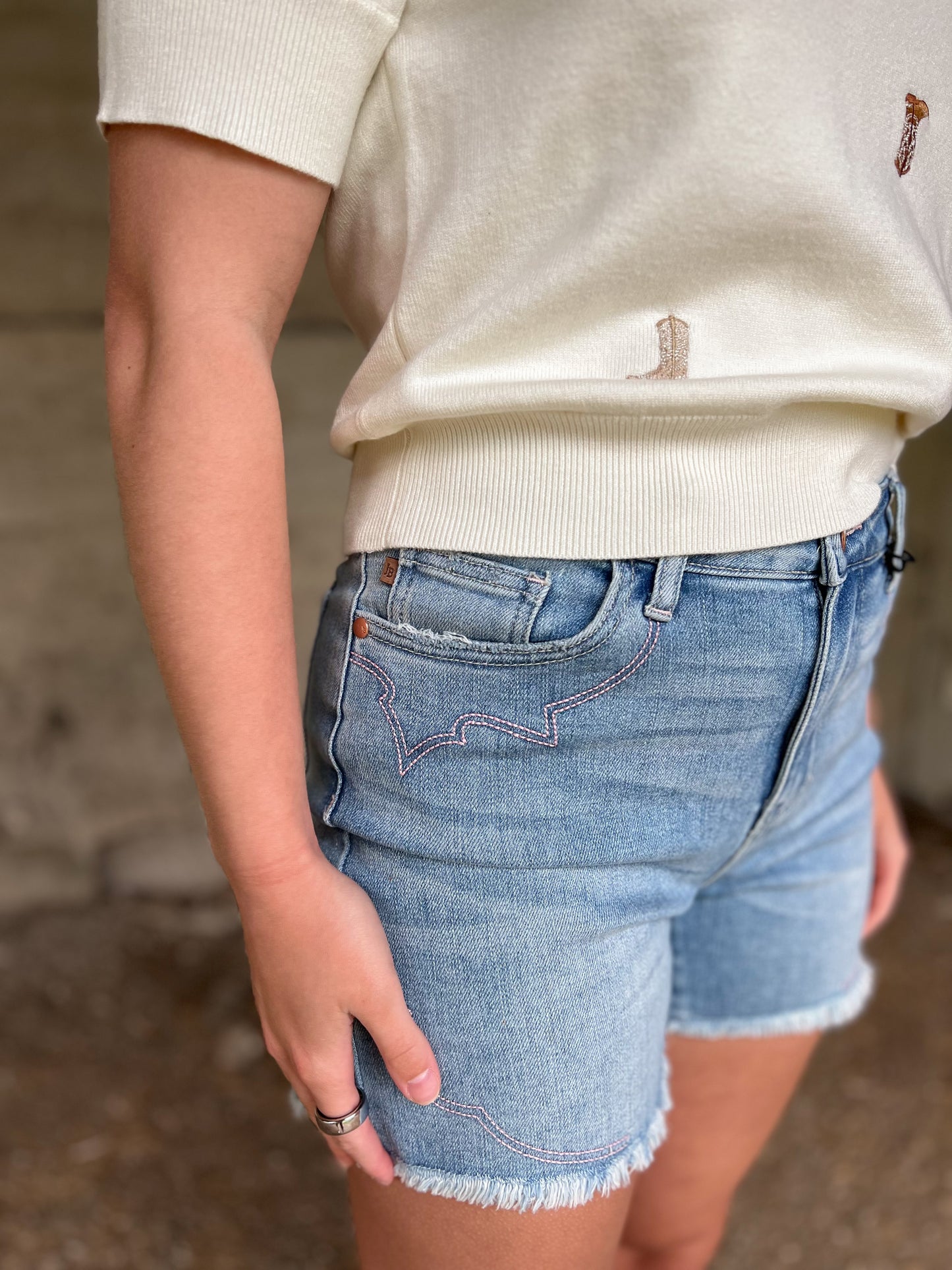 Western Embroidery Denim Shorts