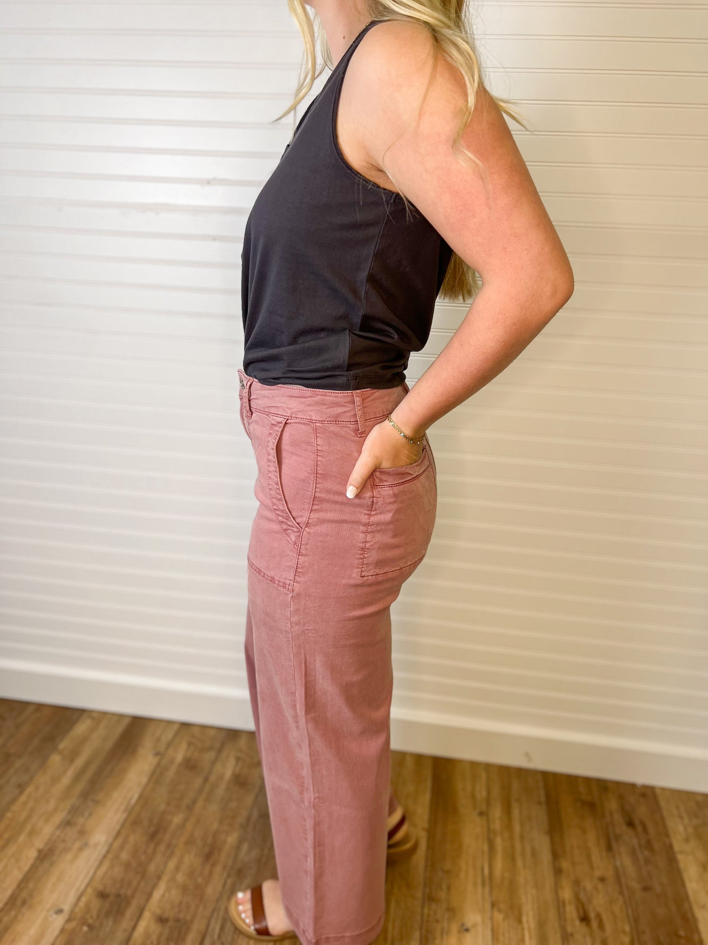 Loretta Cropped Pants - Rose