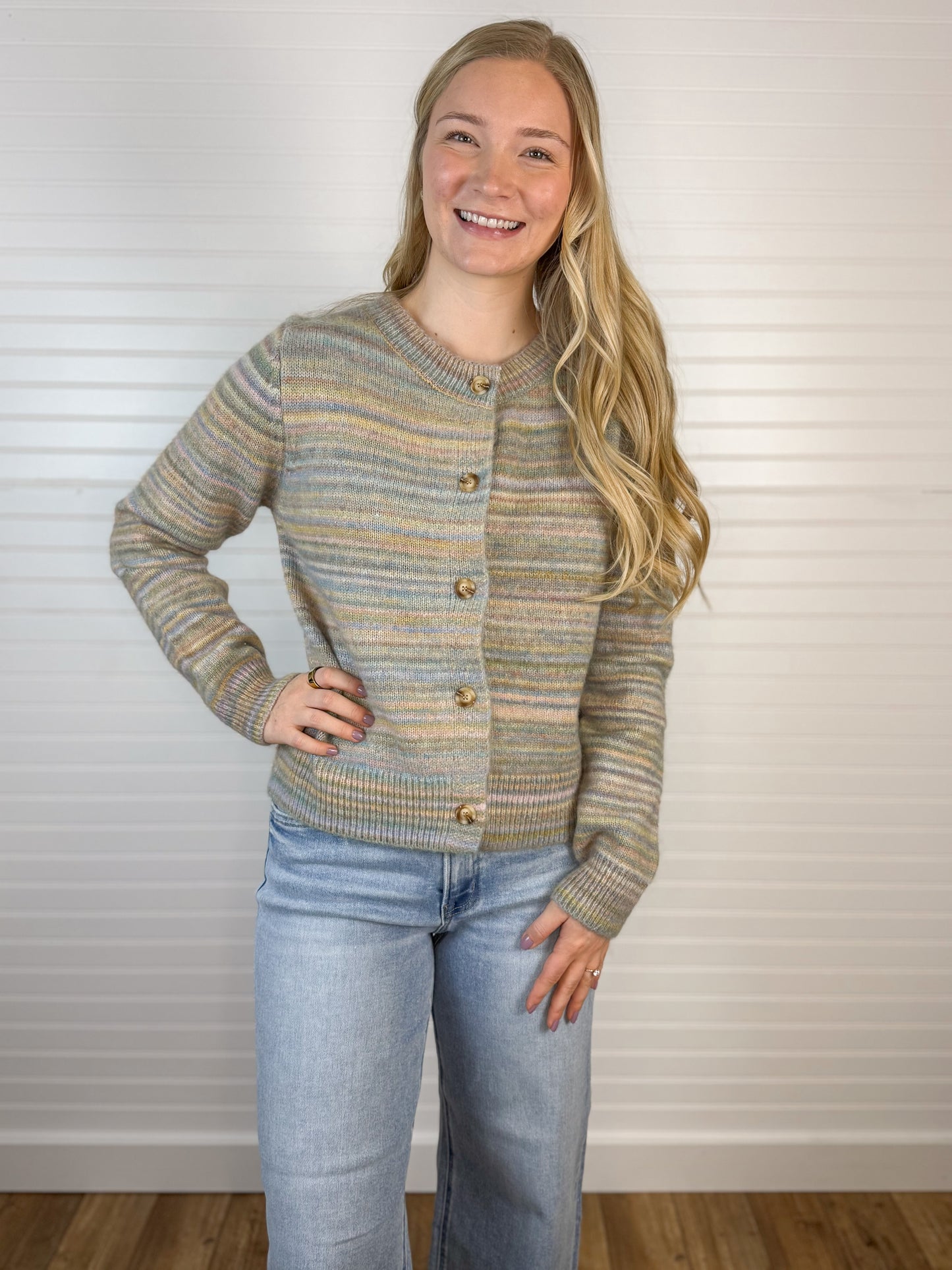 Multi Button Down Knit Cardigan