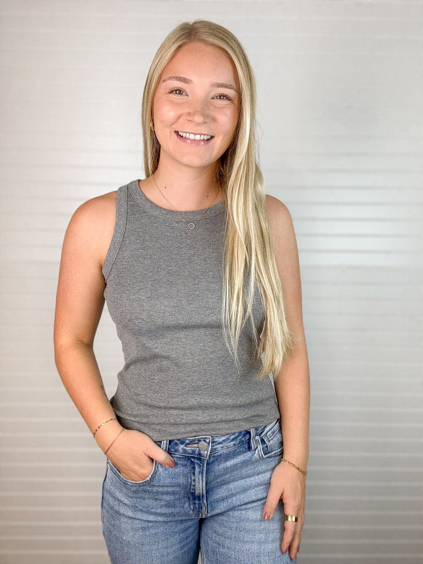 Crewneck Ribbed Knit Tank (5 colors)