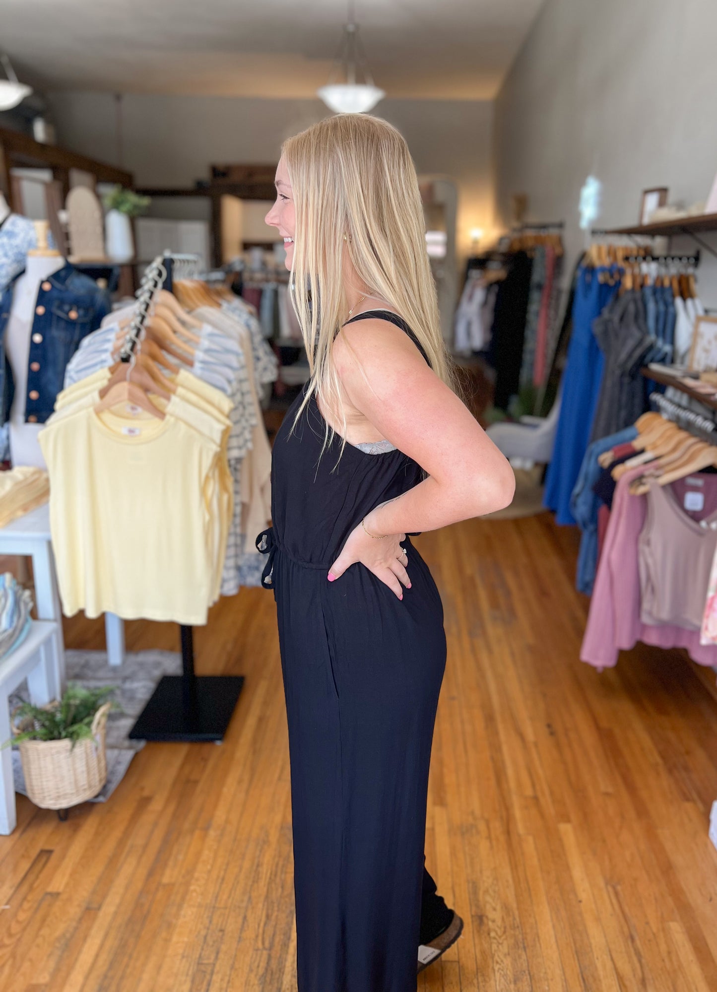 Flowy Leg Jumpsuit - Black