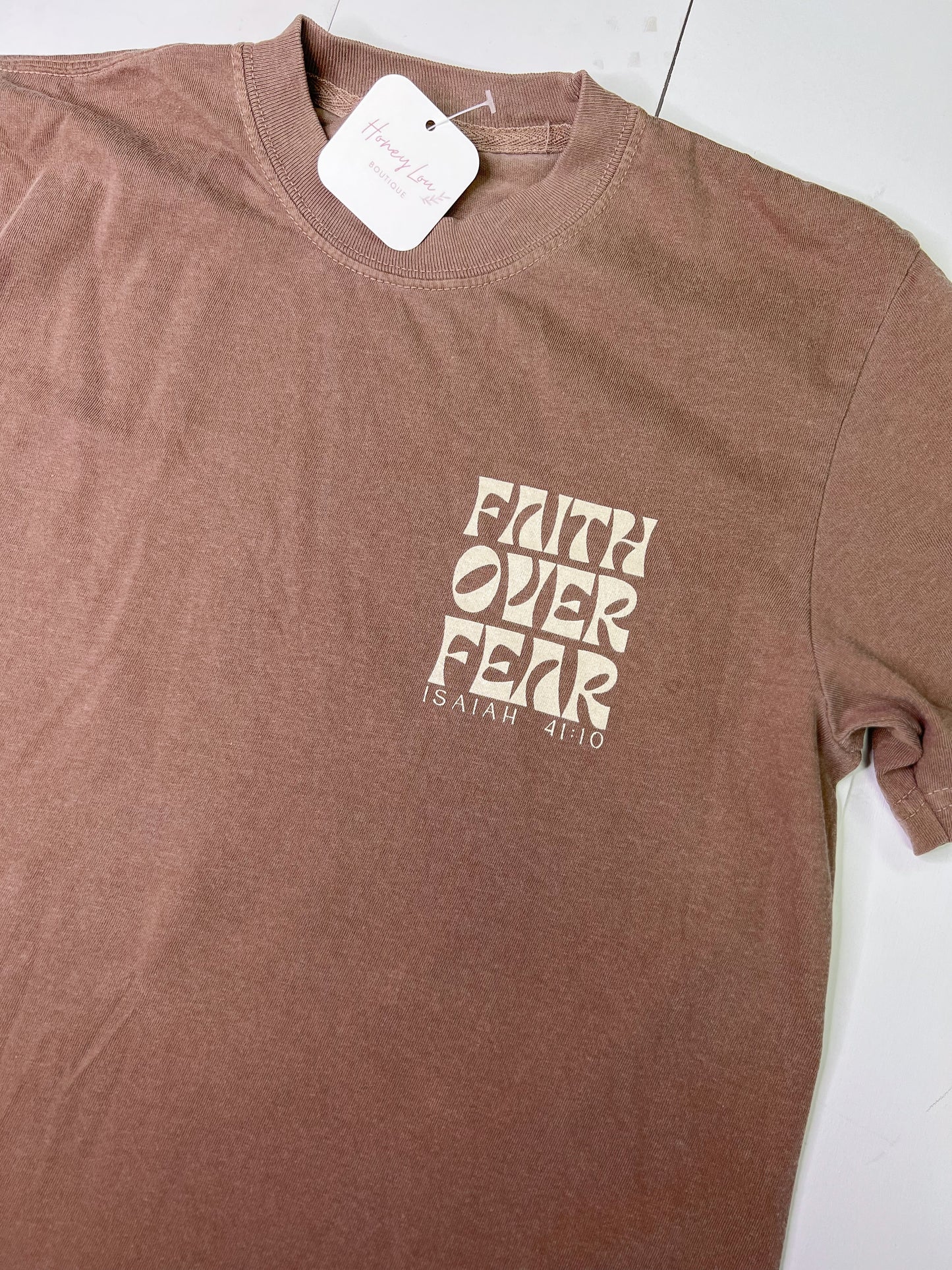 Faith Over Fear Graphic Tee - Espresso