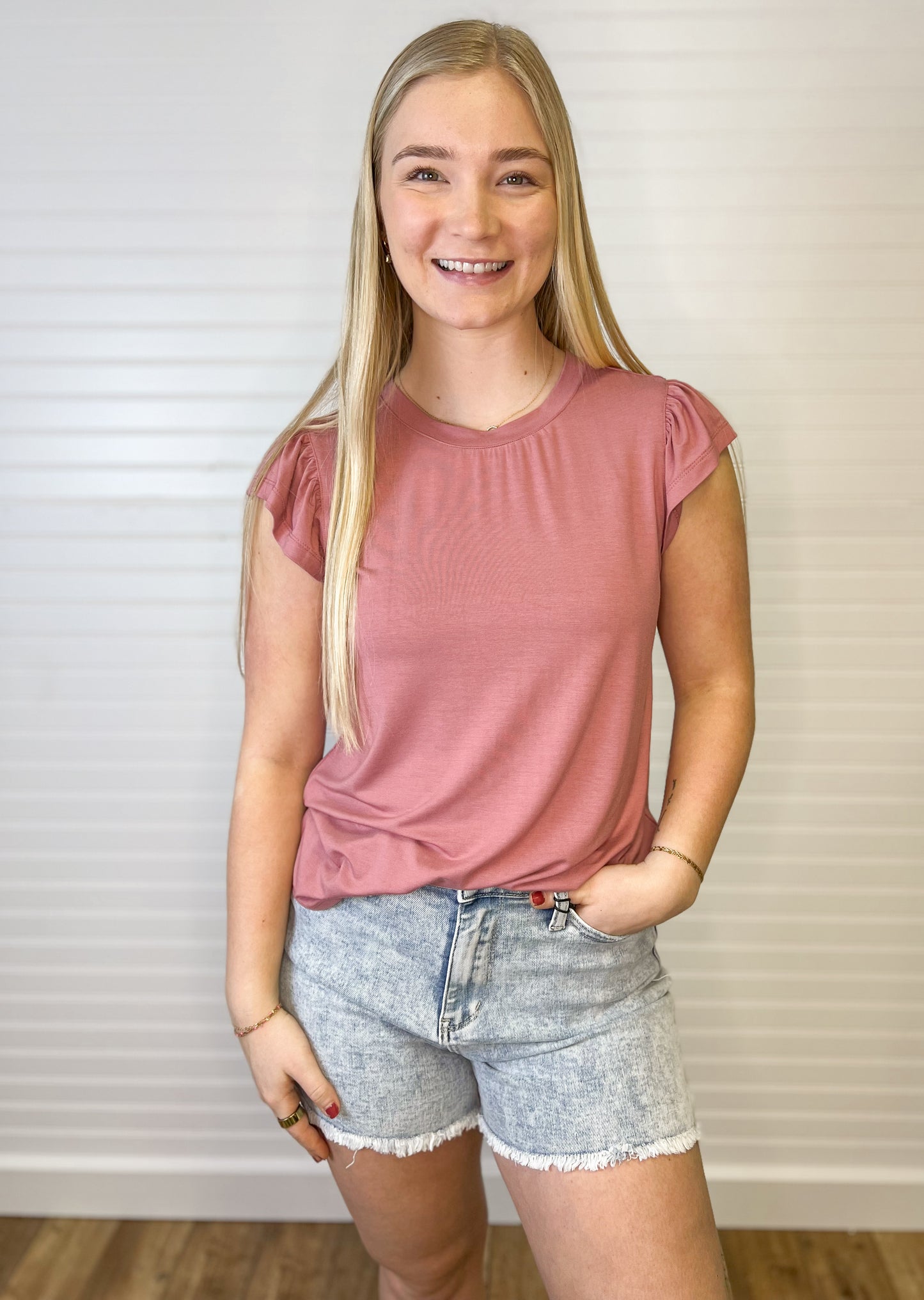 Butter Soft Ruffle Sleeve Top (2 colors)