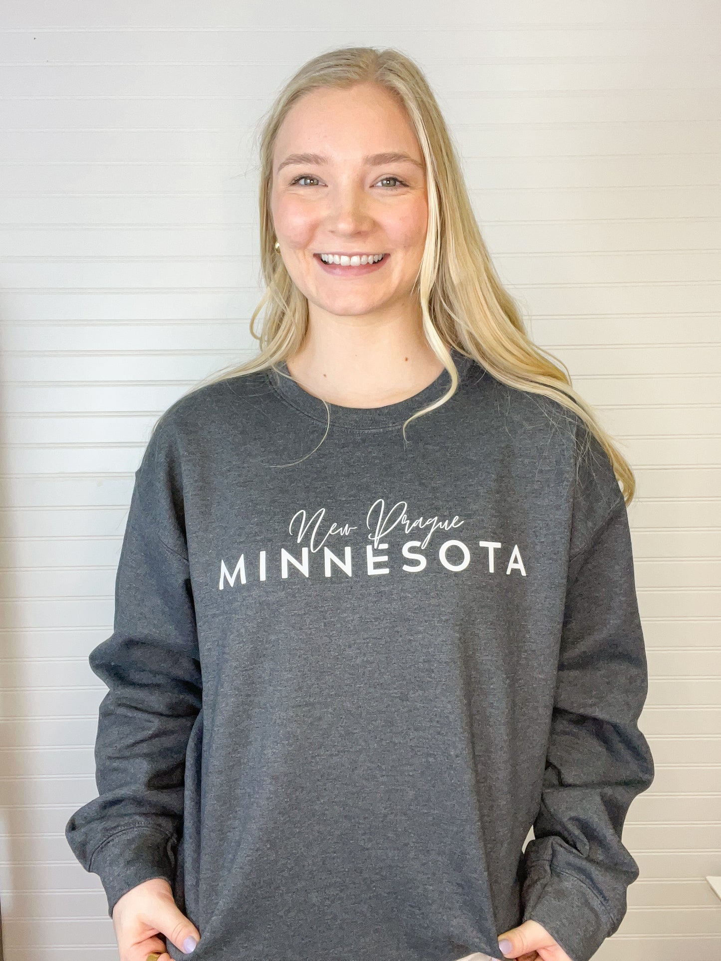New Prague, MN Crewneck - Dark Heather