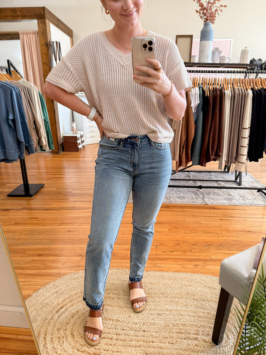 Midrise Rigid Boyfriend Denim