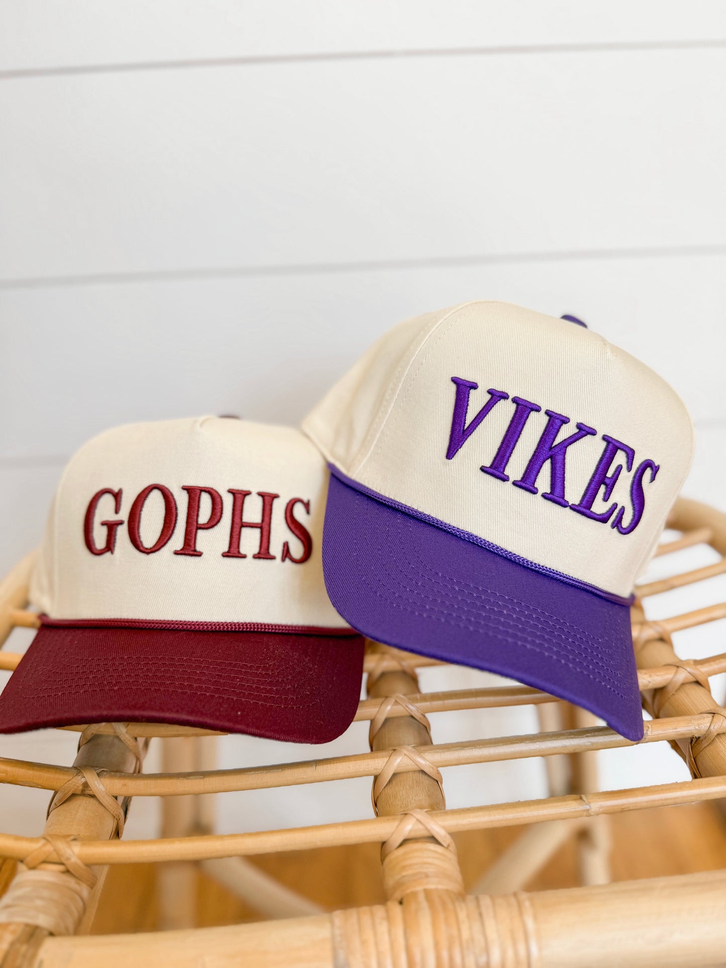 Vikes Embroidered Hat - Purple/Cream