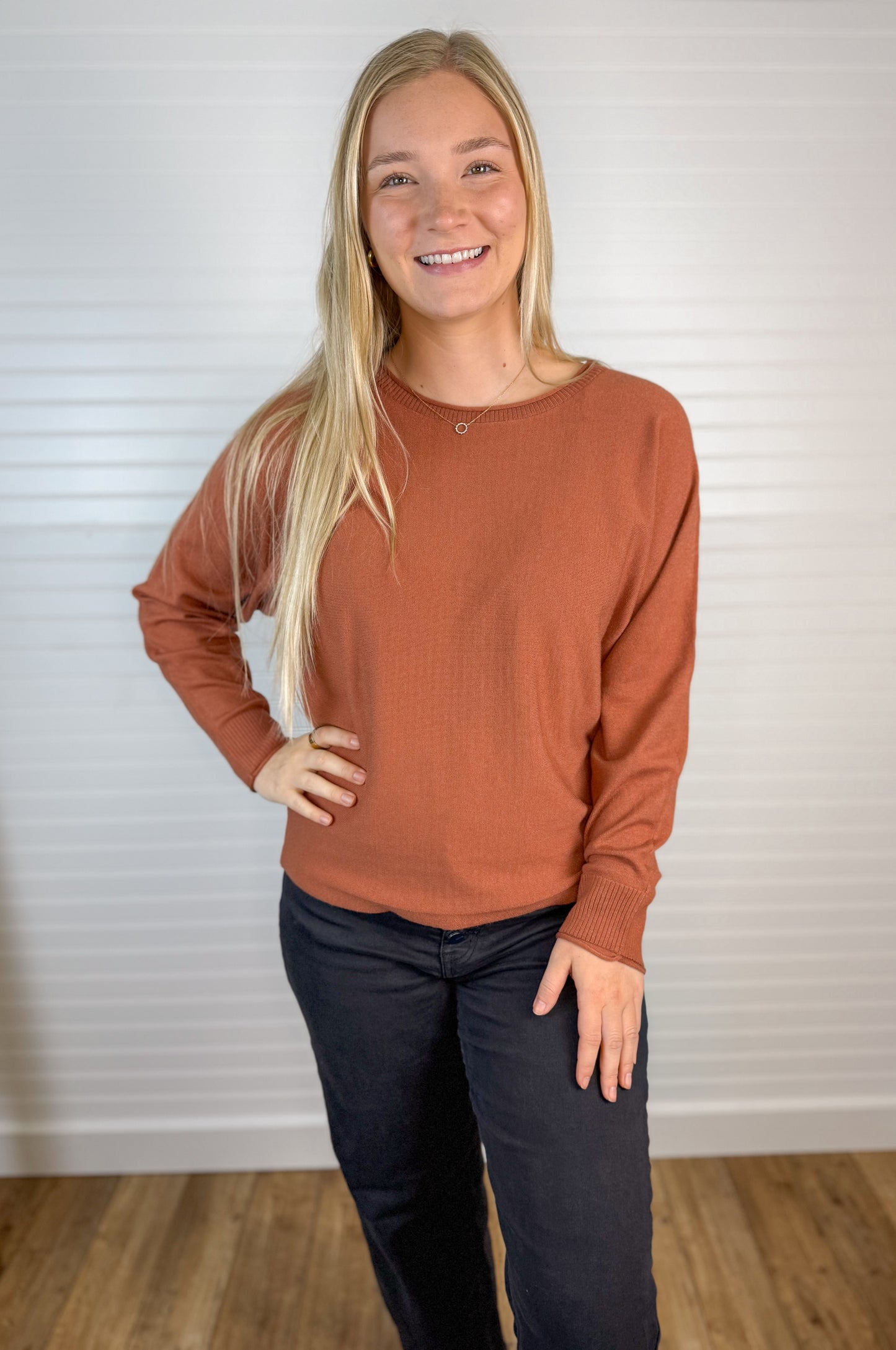 Wide Neck Soft Dolman Sweater (2 colors)