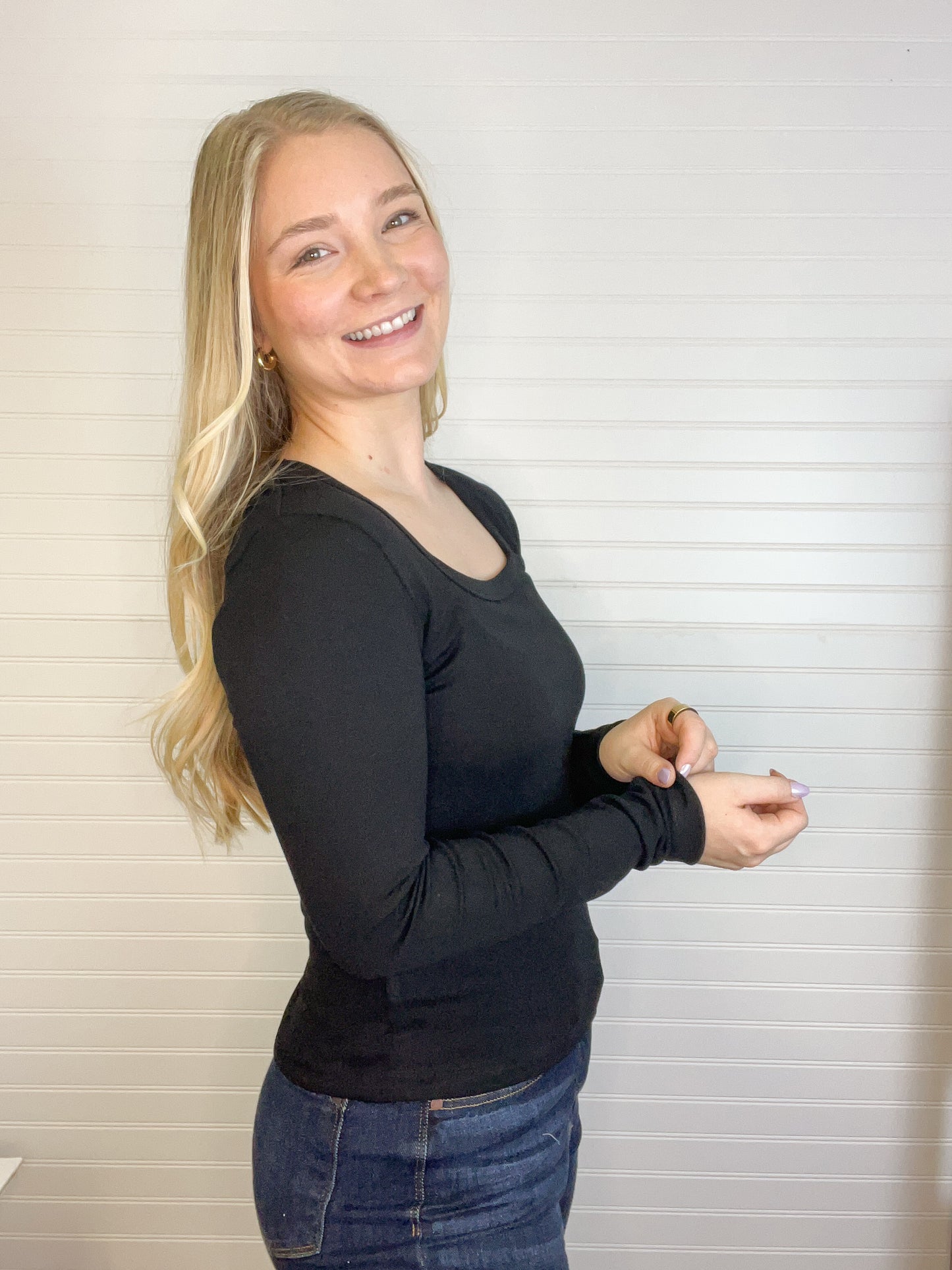 Basic Scoop Long Sleeve (2 colors)