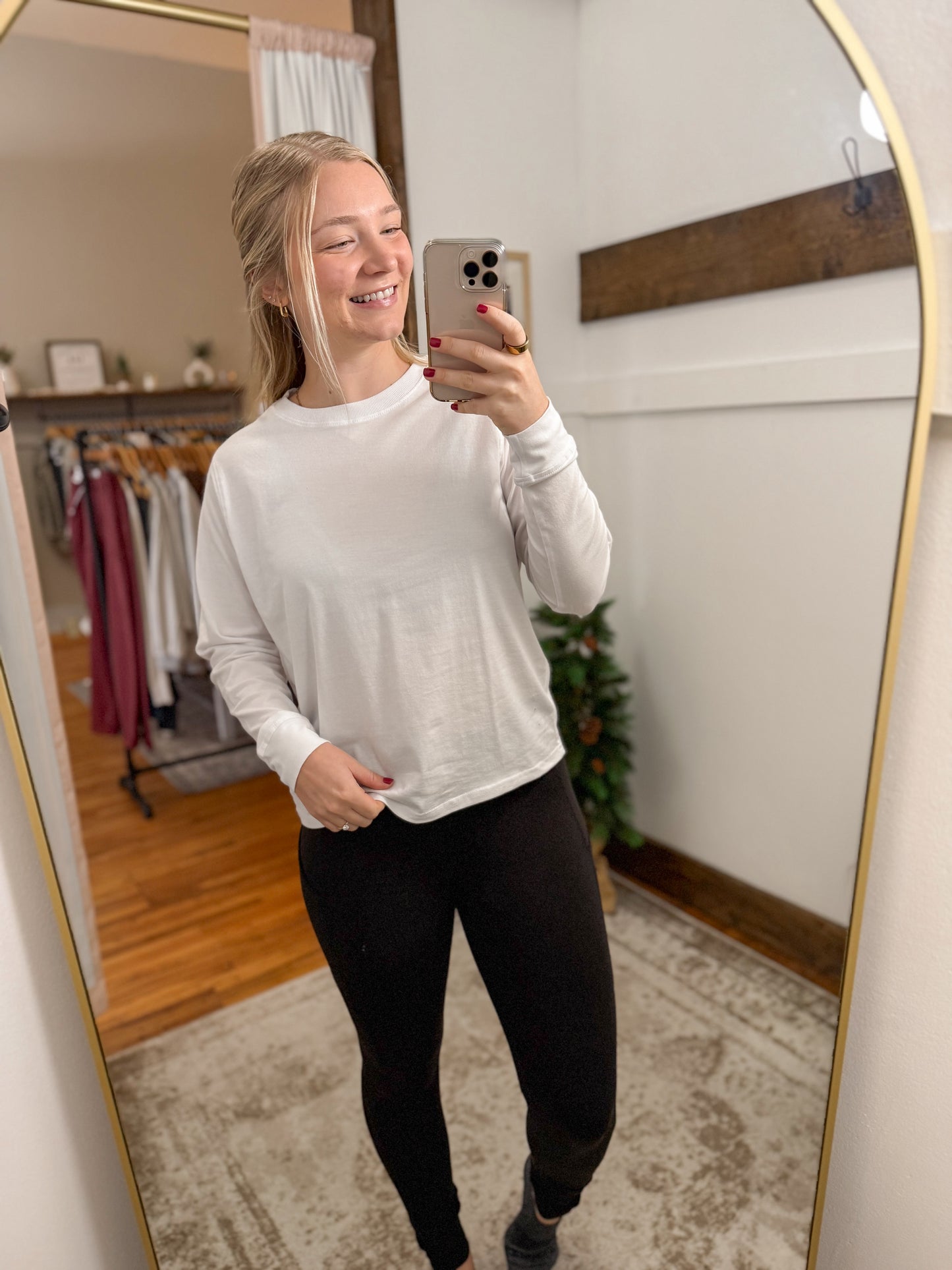 Stonewash Cotton Long Sleeve - White