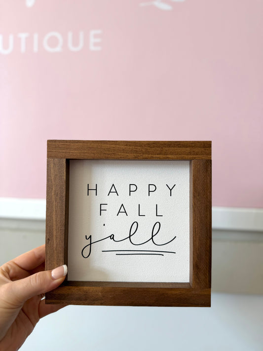 Happy Fall Y'all Wood Sign